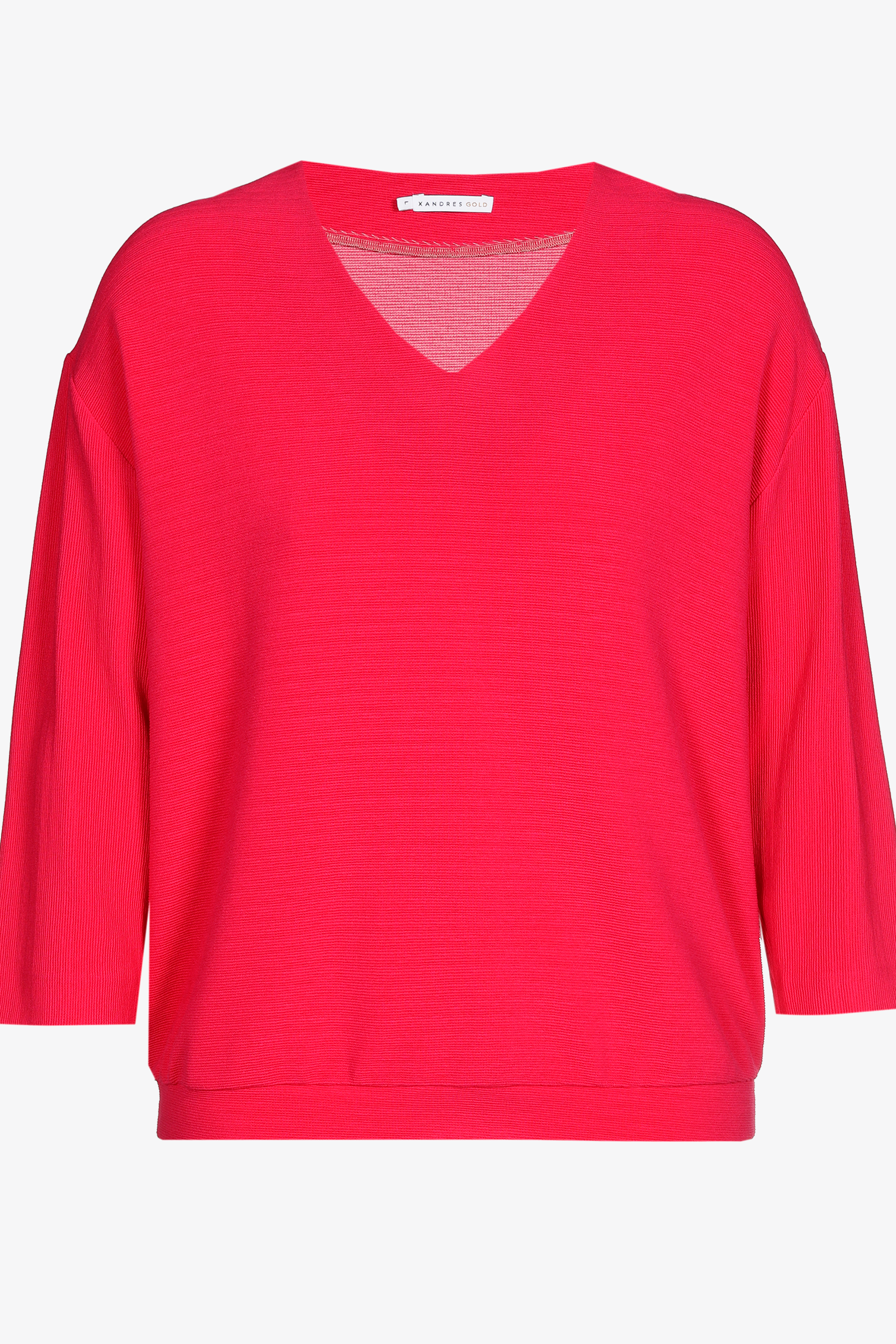 Brightly coloured ribbed T-shirt