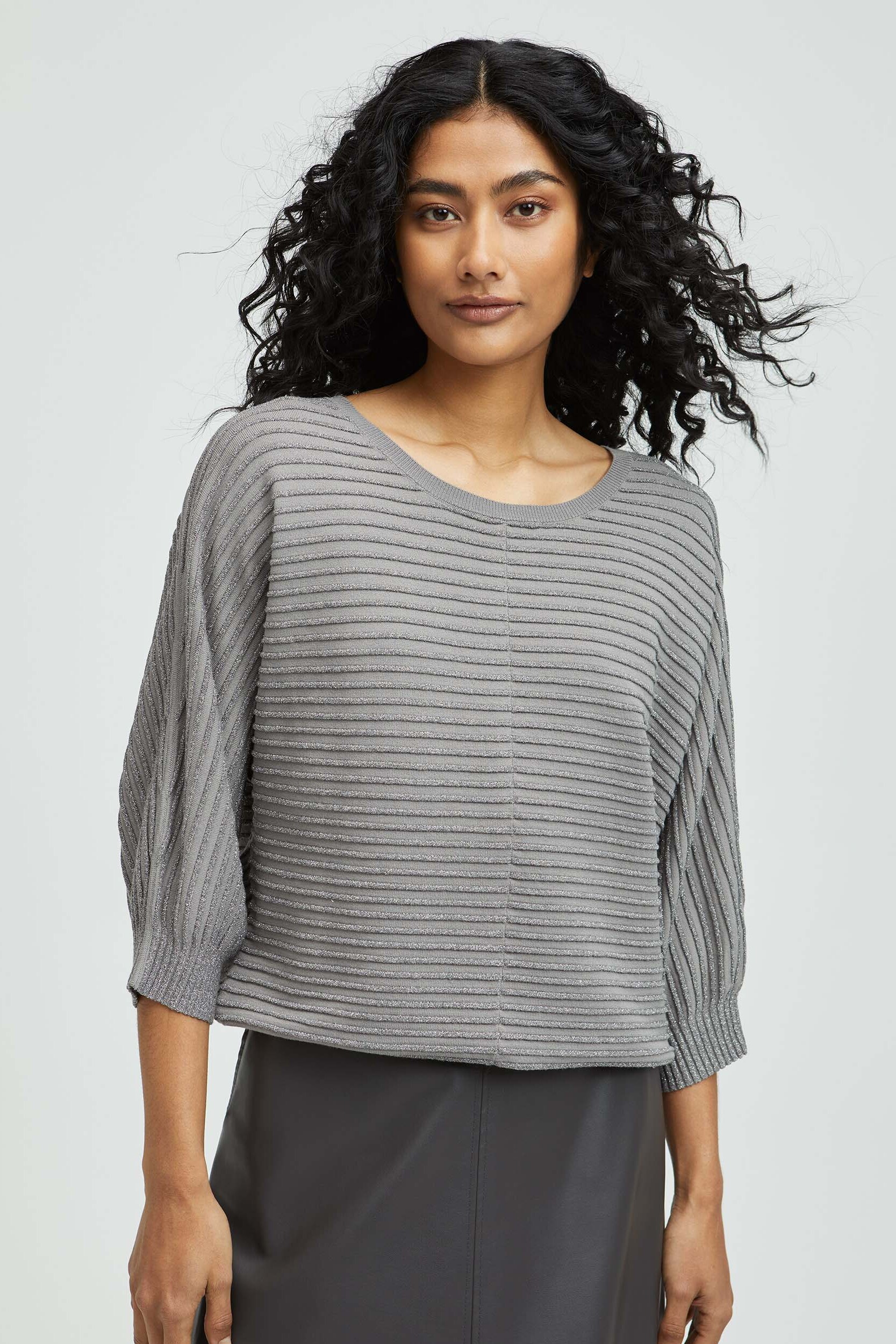 Trui in lurex met ronde hals