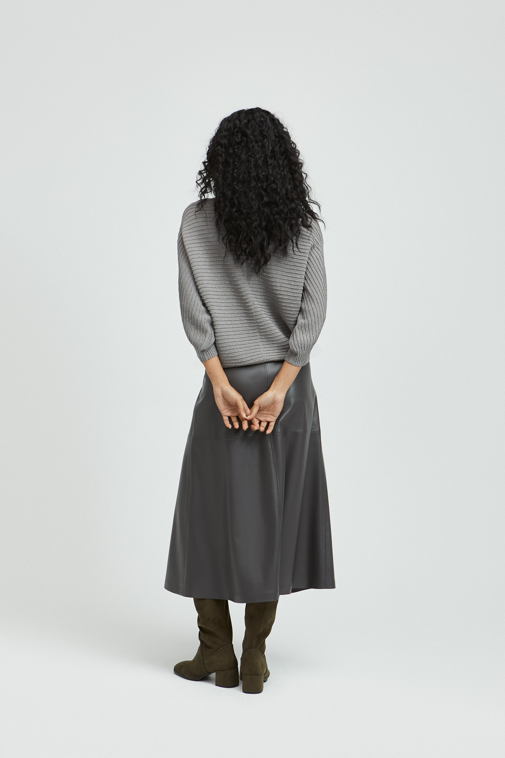 Trui in lurex met ronde hals