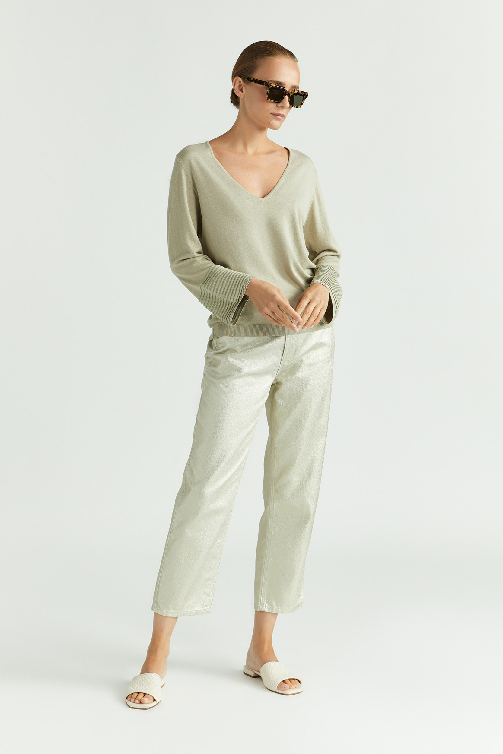 Pull d’été en soie et en lurex