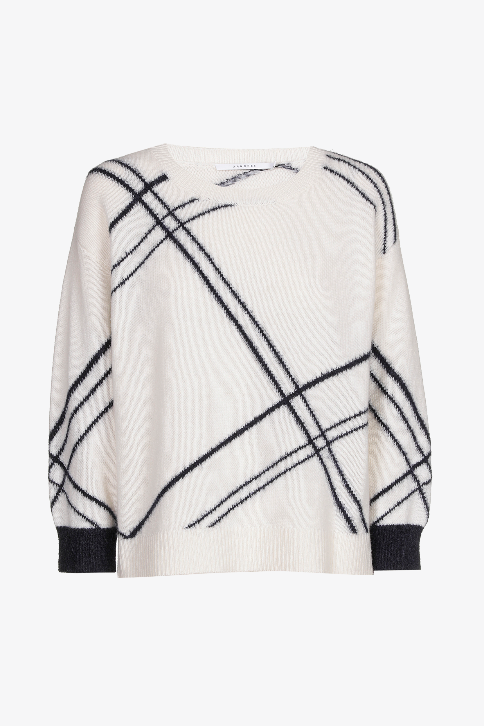 Geruite pull van zomerse wolmix