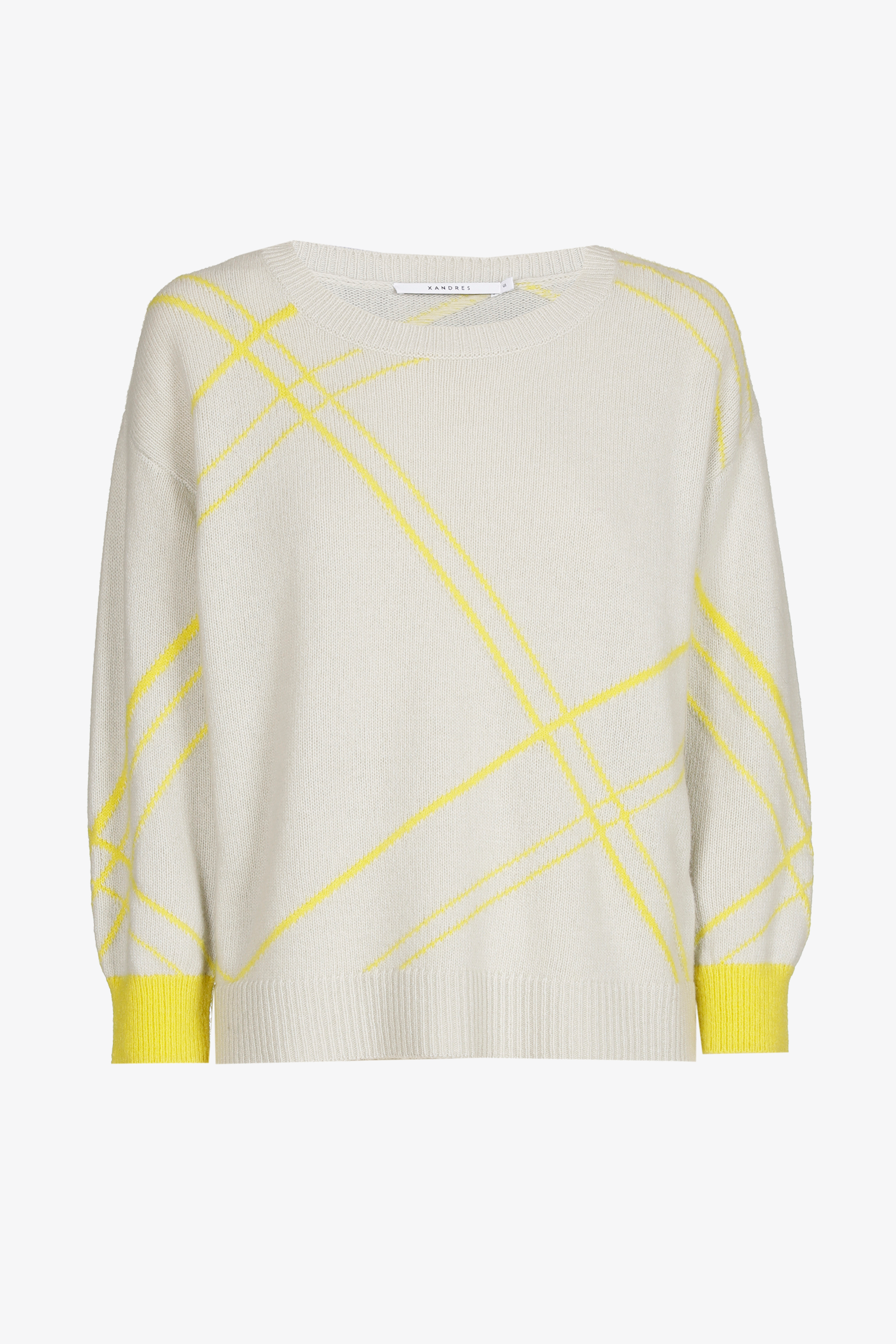 Pull à carreaux confectionné avec un mélange de laines d’été