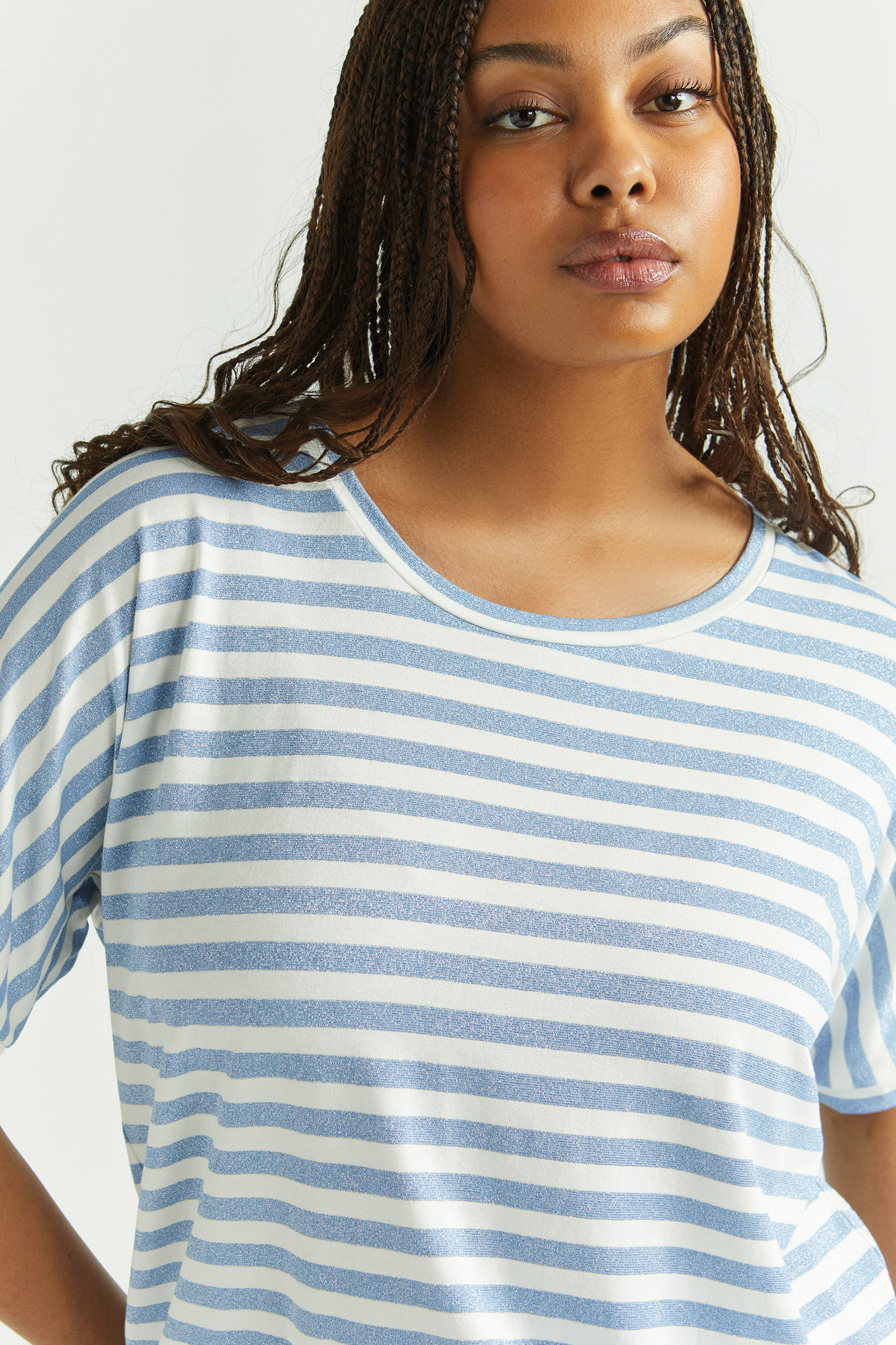Gestreept T-shirt met lurex
