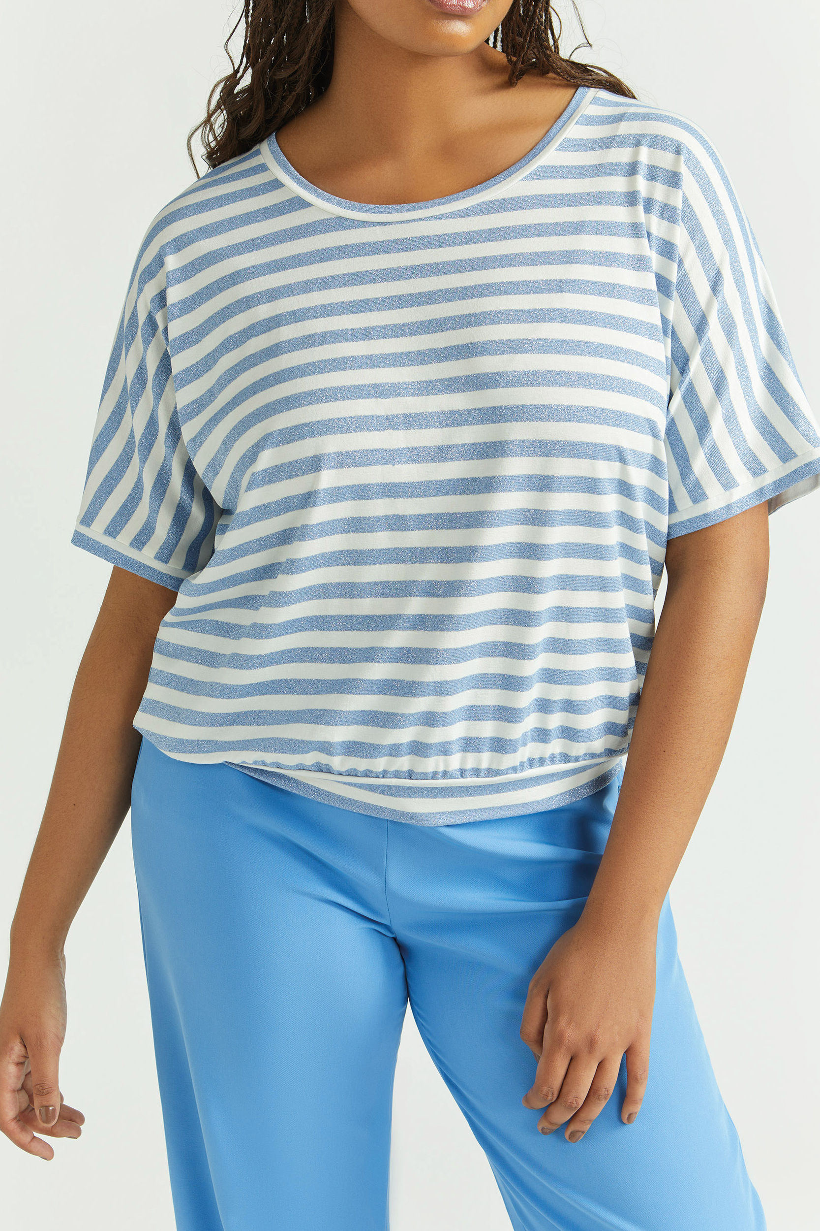 Gestreept T-shirt met lurex