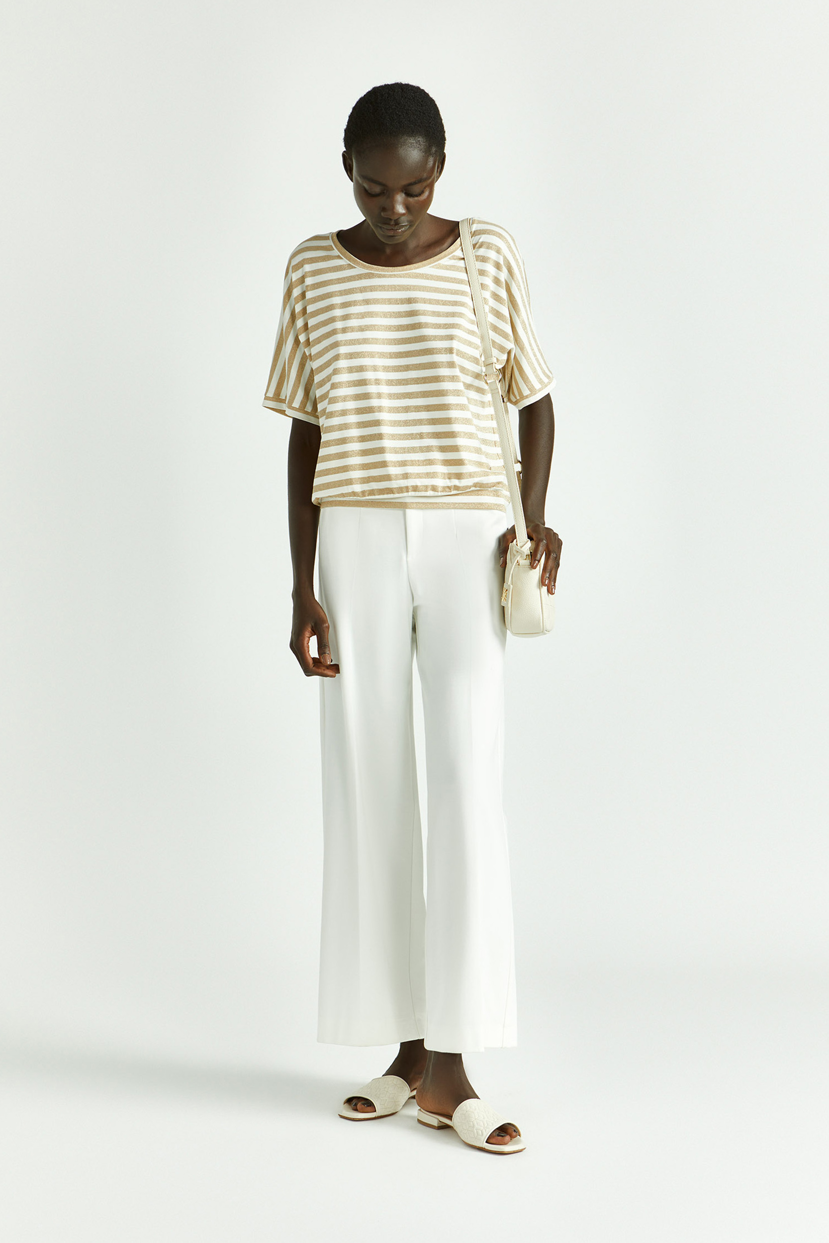 Striped T-shirt with lurex