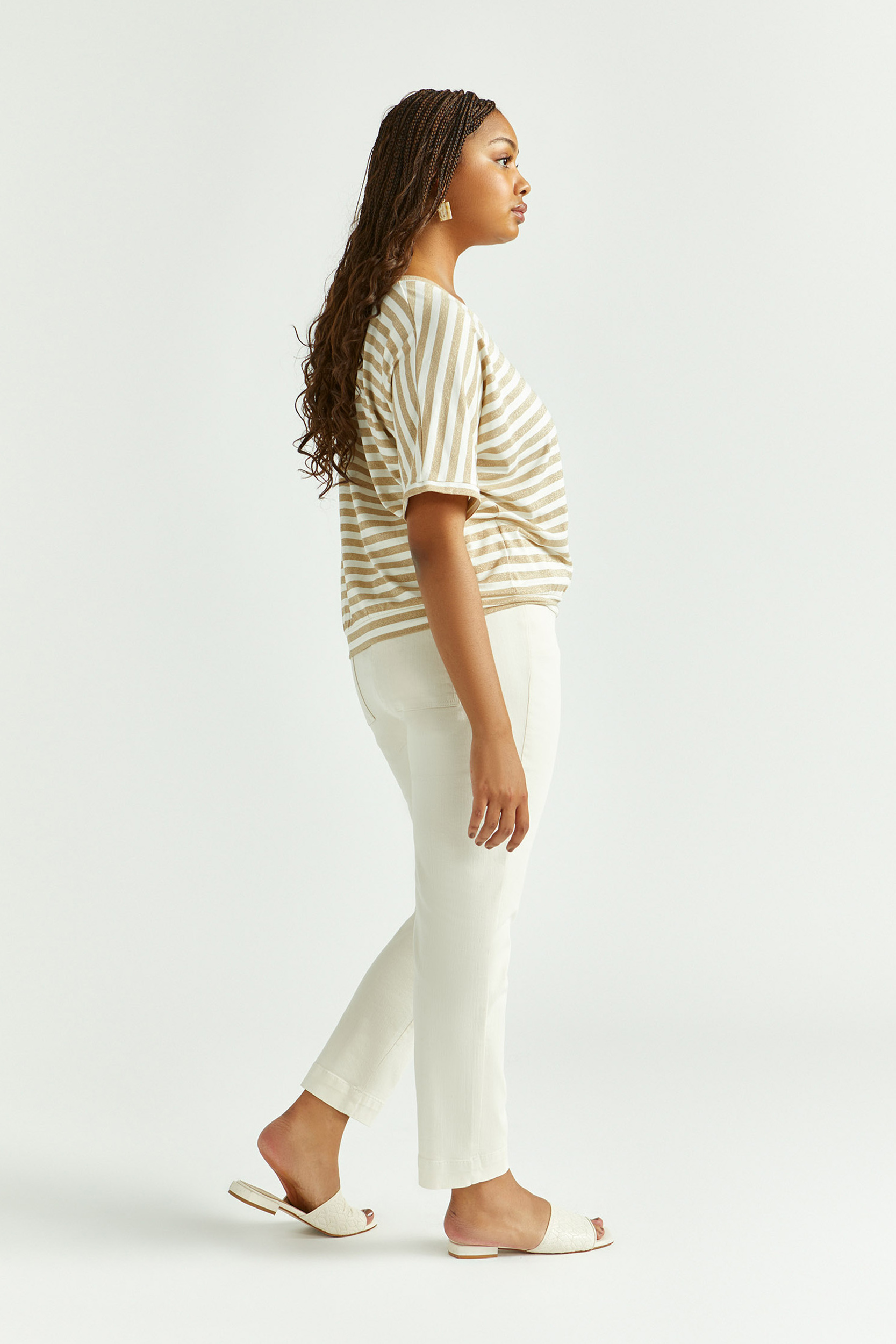 Striped T-shirt with lurex
