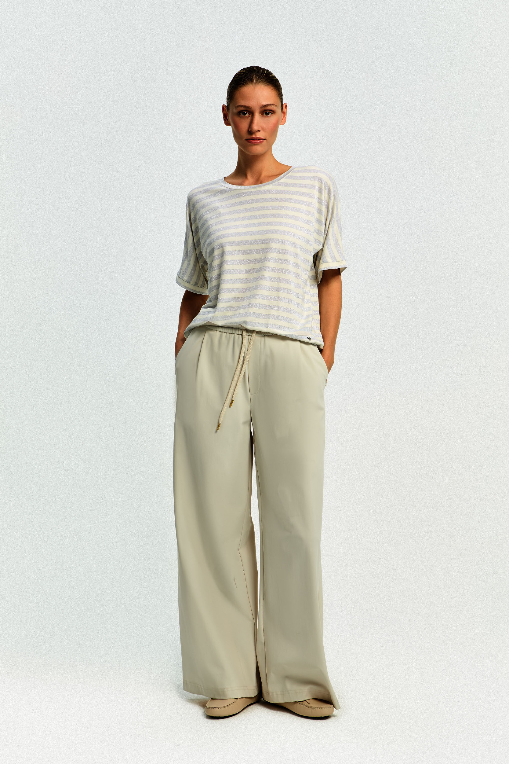 T-shirt with lurex stripes