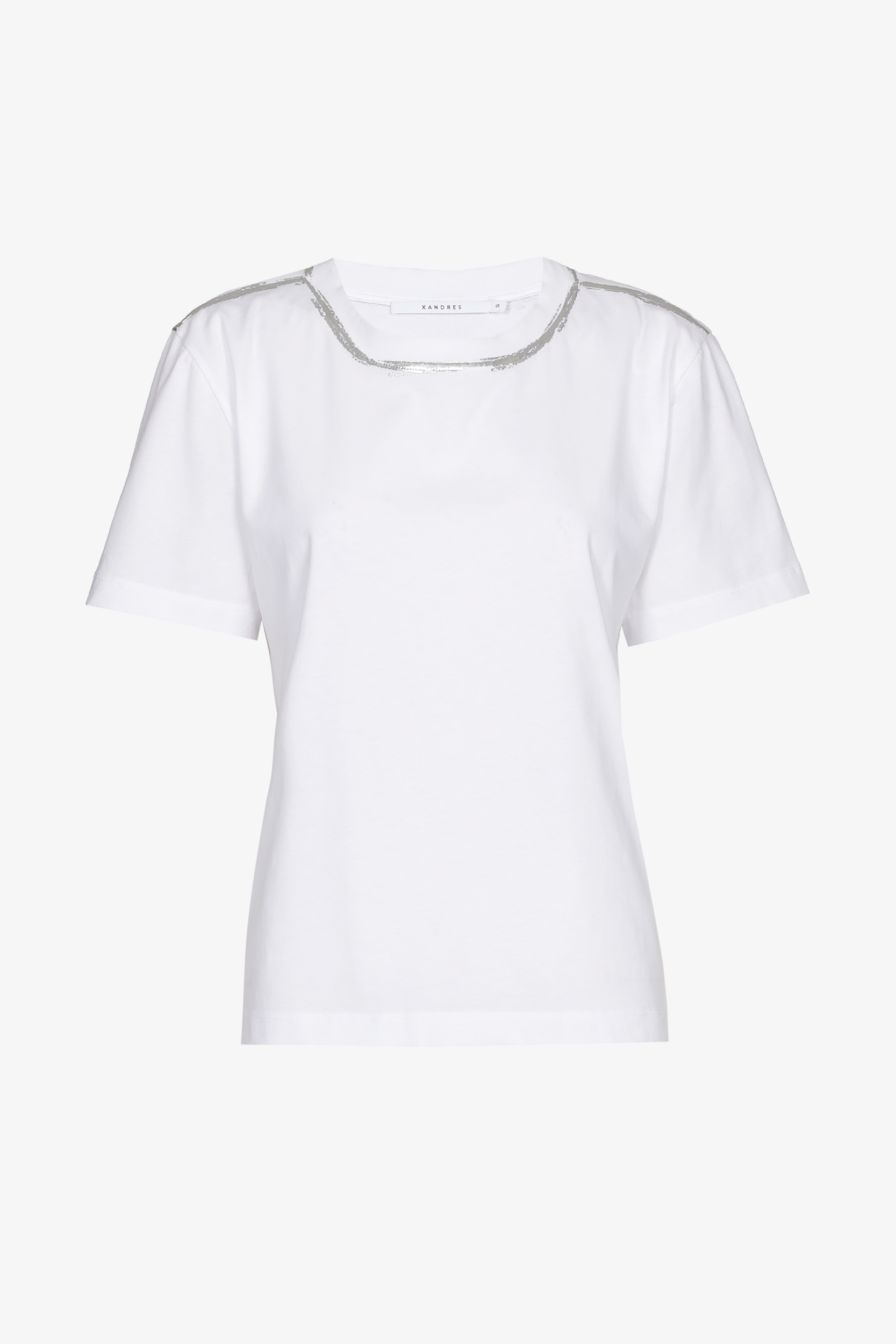T-shirt with silver neckline