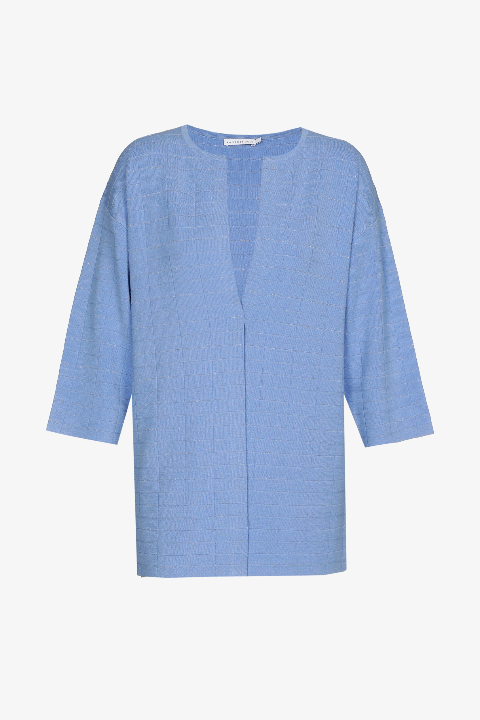 Langes Gilet mit Blockmuster