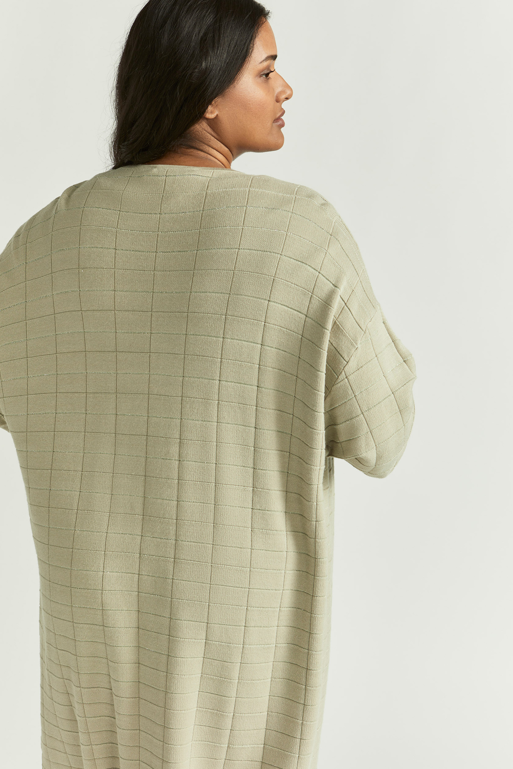 Gilet long à motif damier