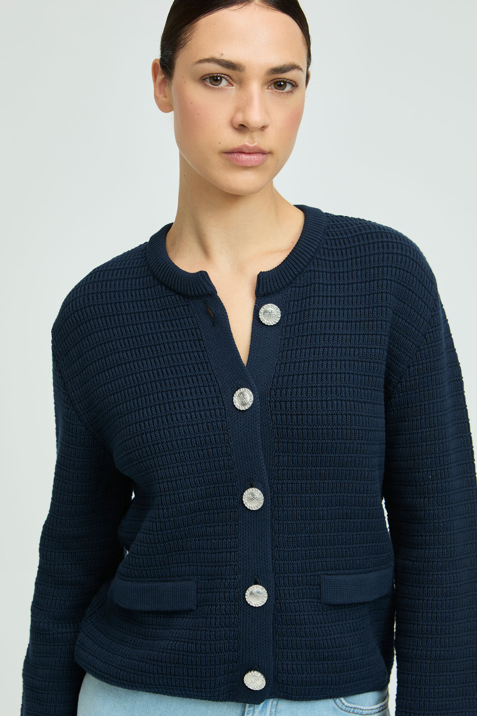 Veste en coton tricoté