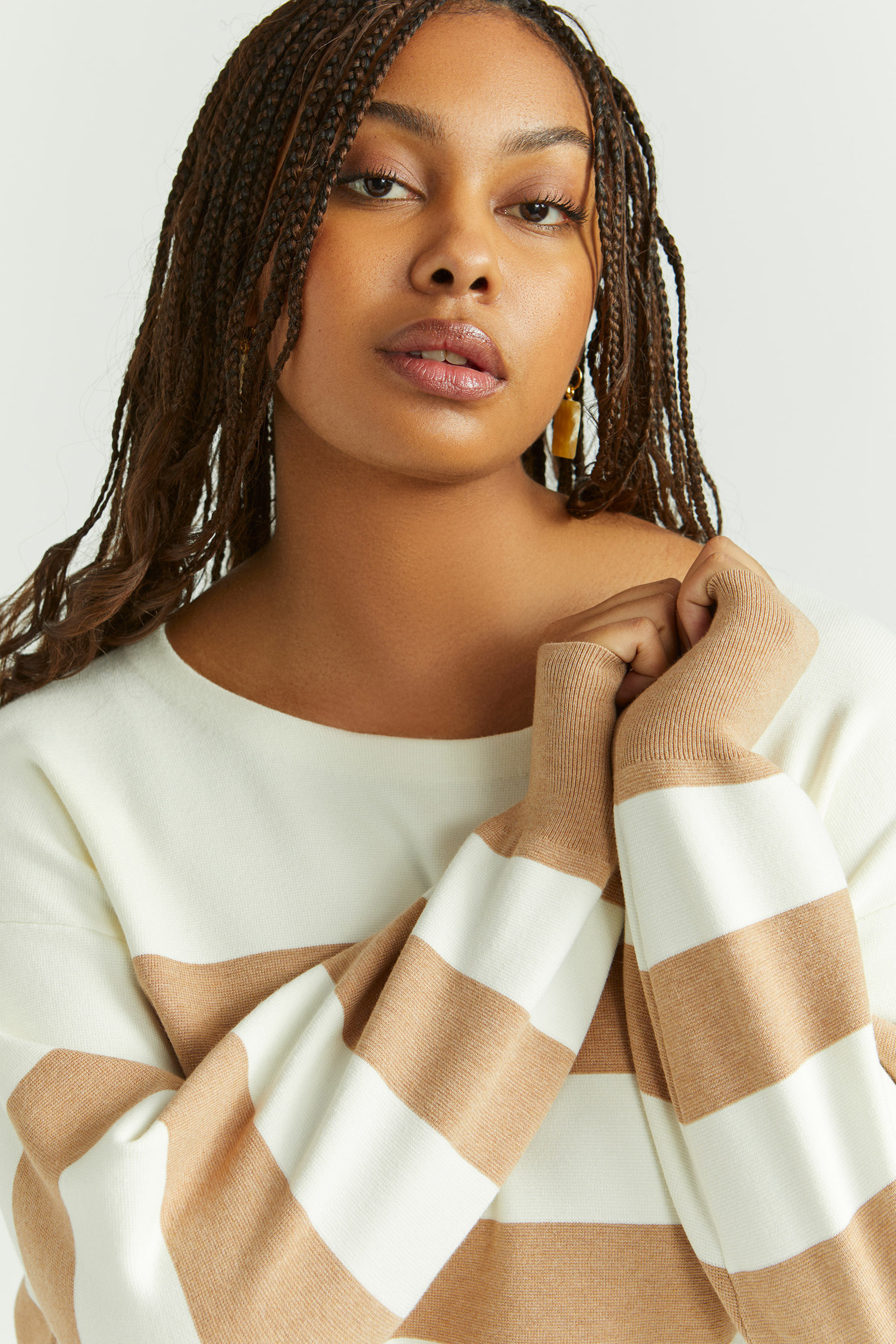Pull rayé en tissu milano