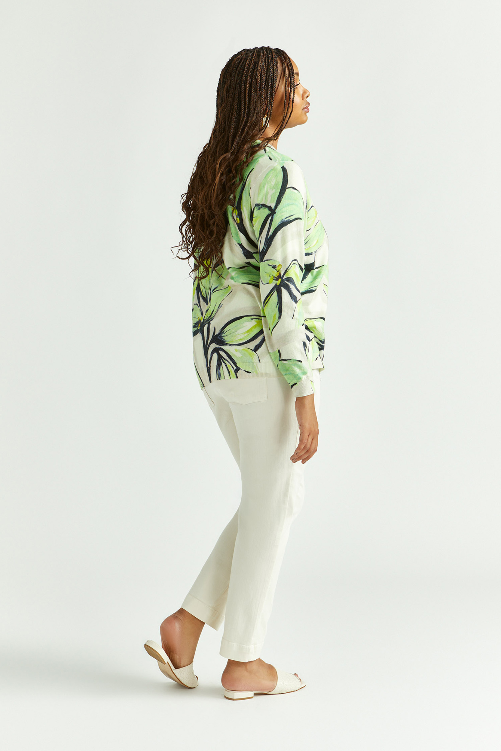 Katoenen gilet met bloemenprint
