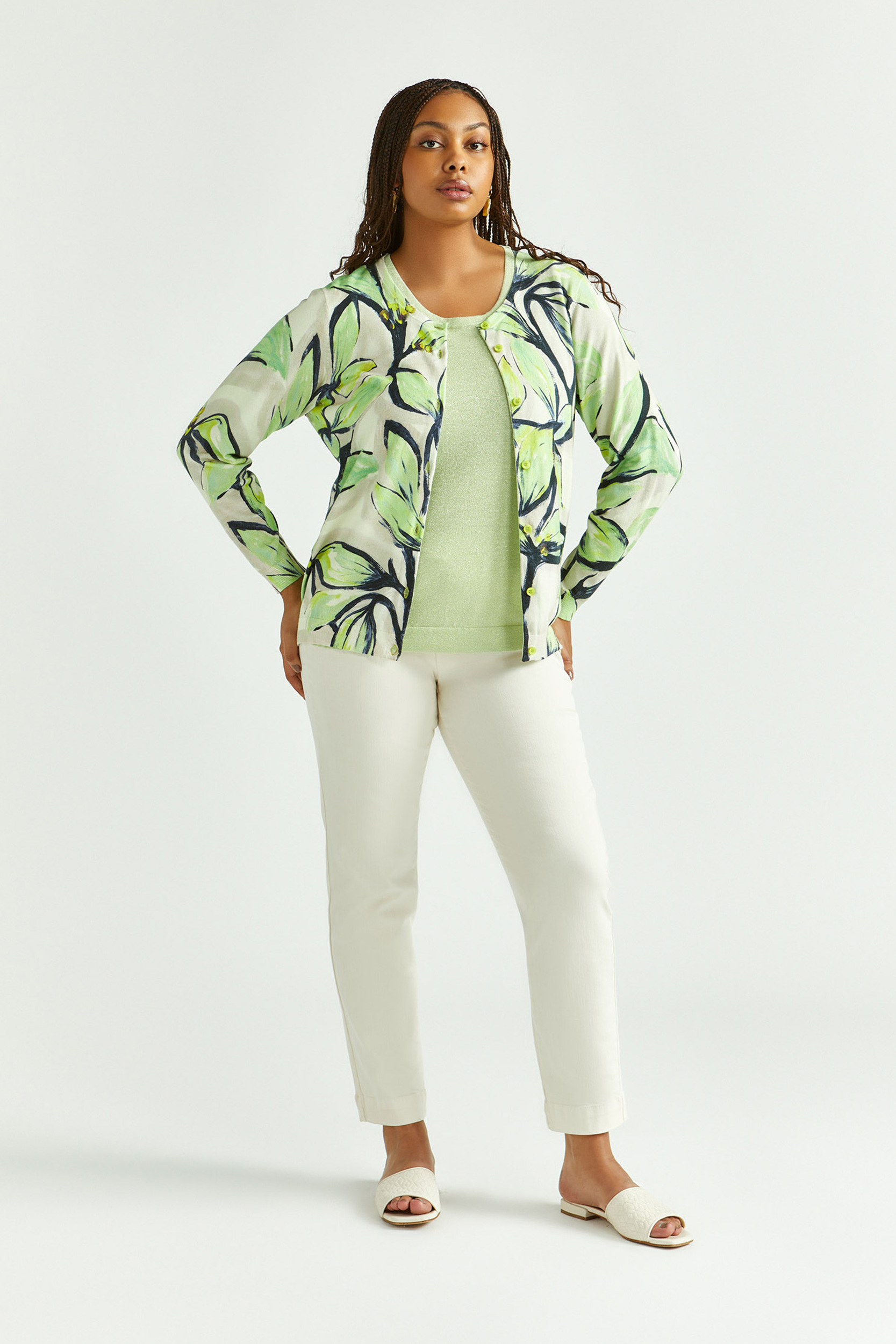Katoenen gilet met bloemenprint