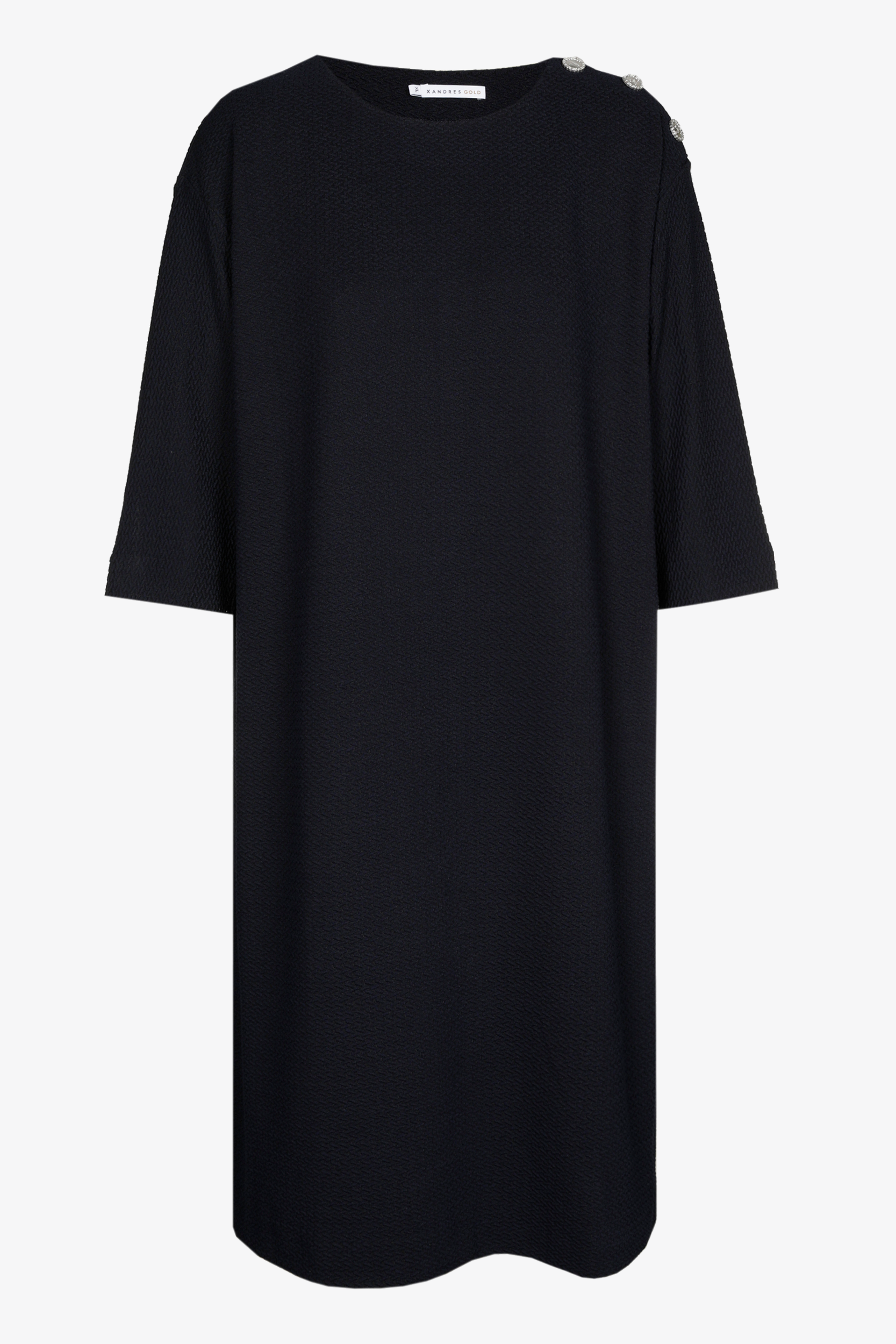 Midi dress with waffle stitching