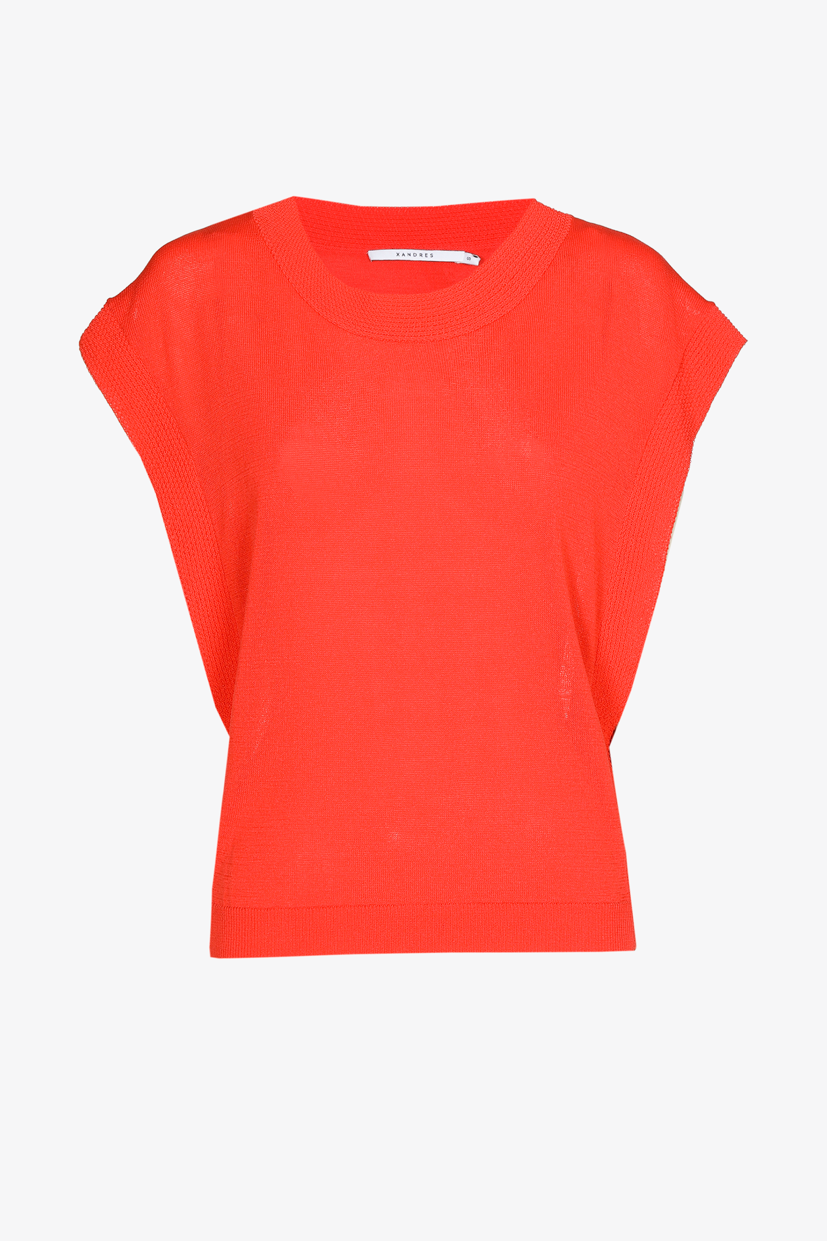 Pull sans manches avec bord fantaisie