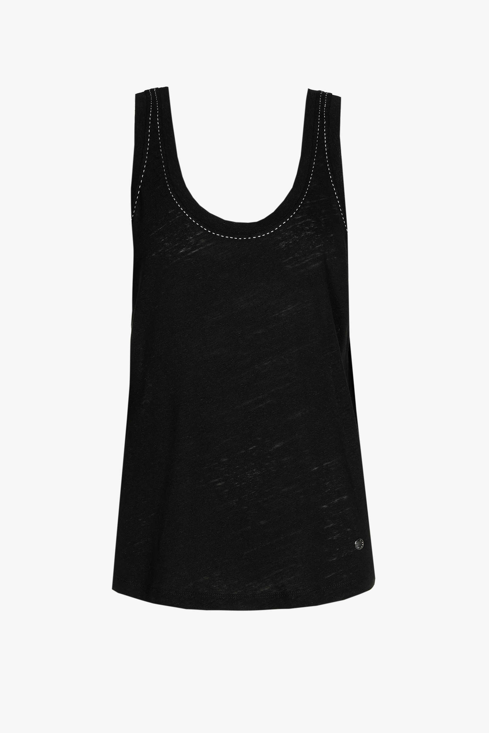 Sleeveless top with round neck