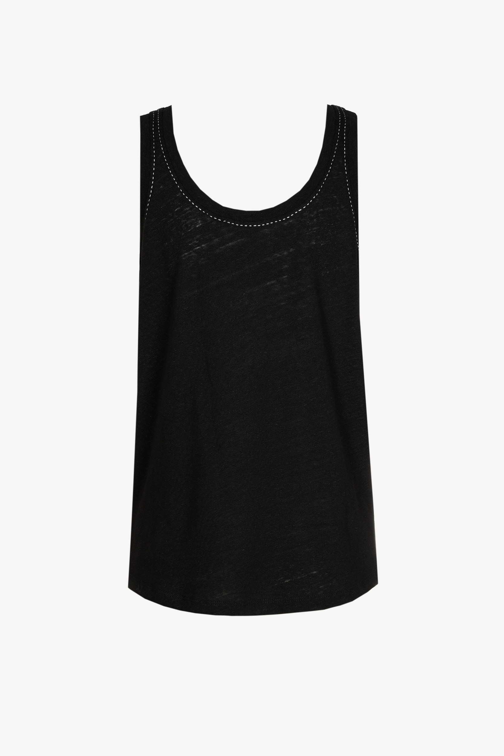 Sleeveless top with round neck
