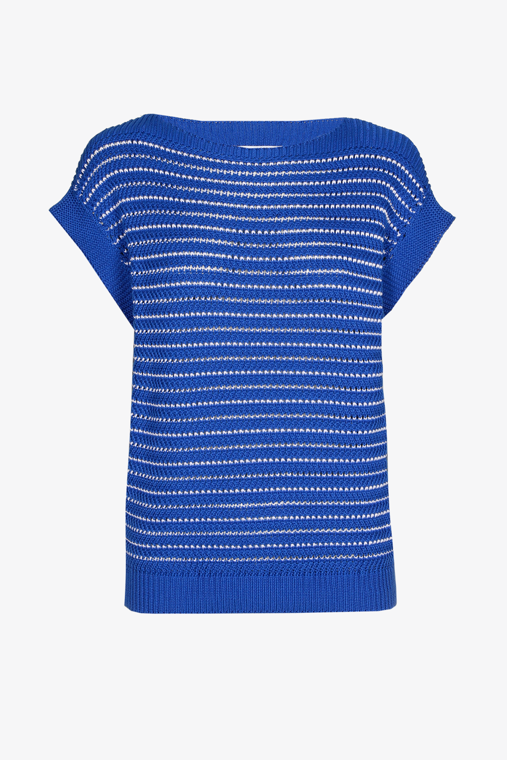 Mouwloze pull met grote breisteek