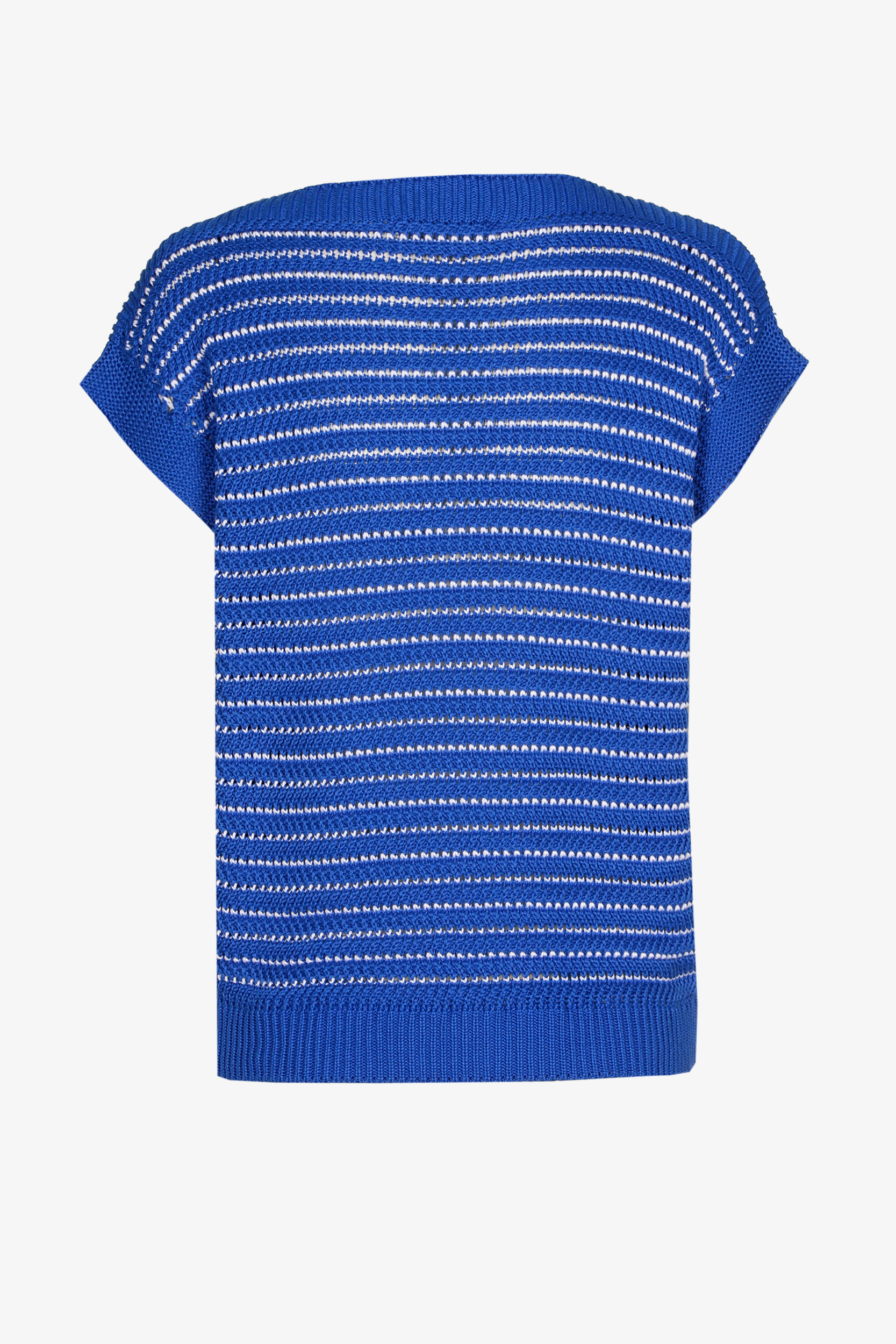 Mouwloze pull met grote breisteek