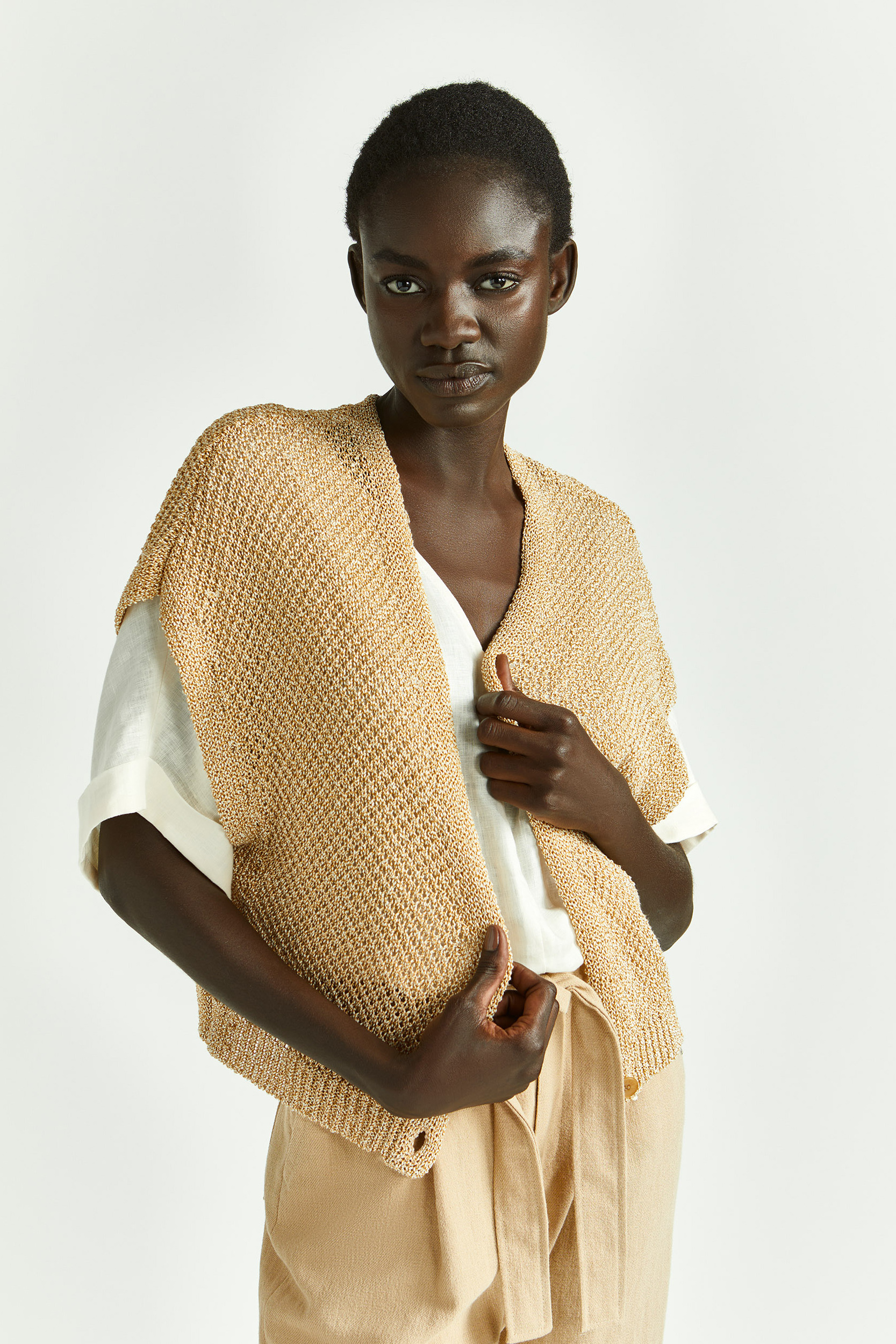 Mouwloos gilet met structuur