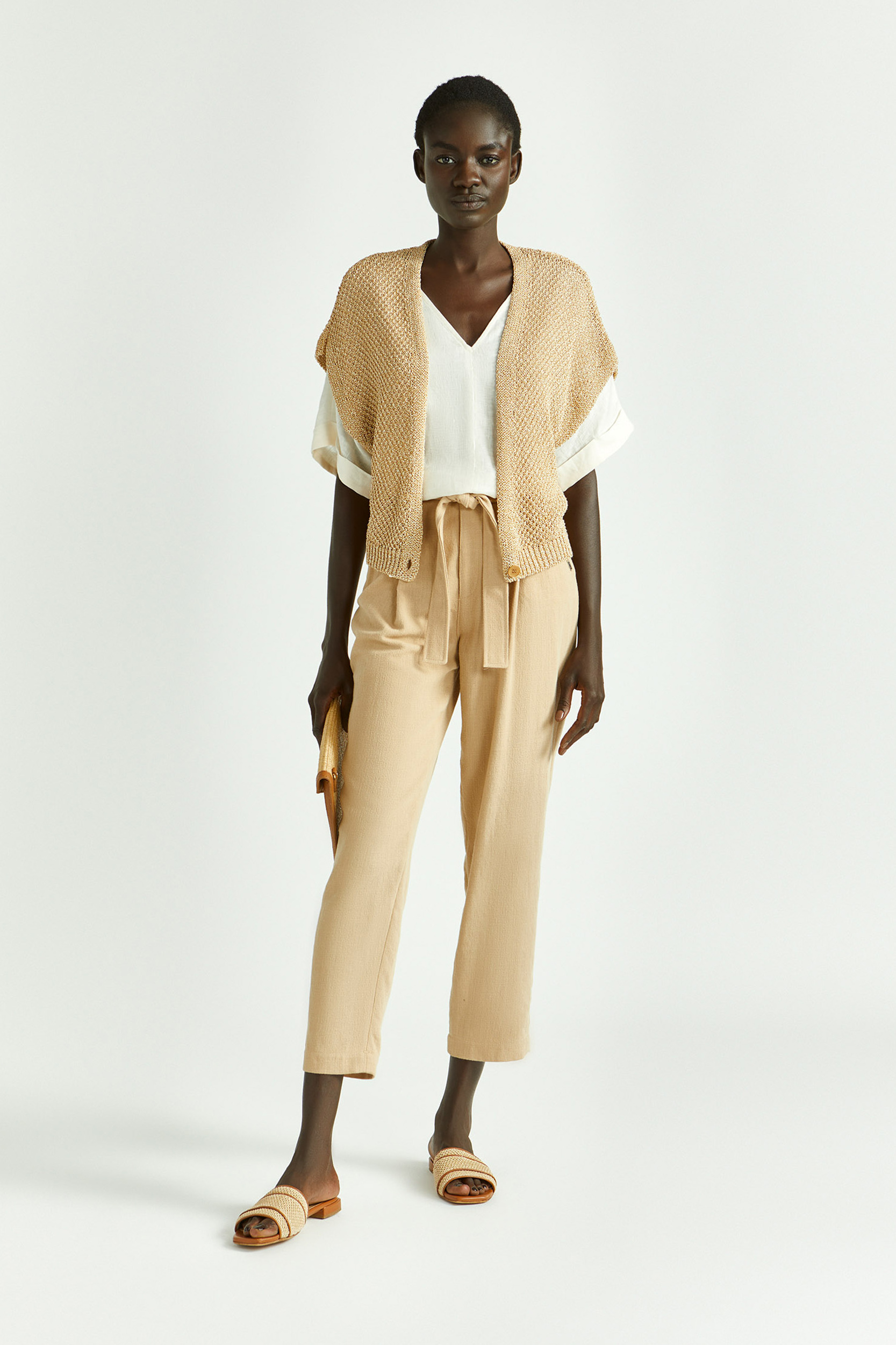 Mouwloos gilet met structuur