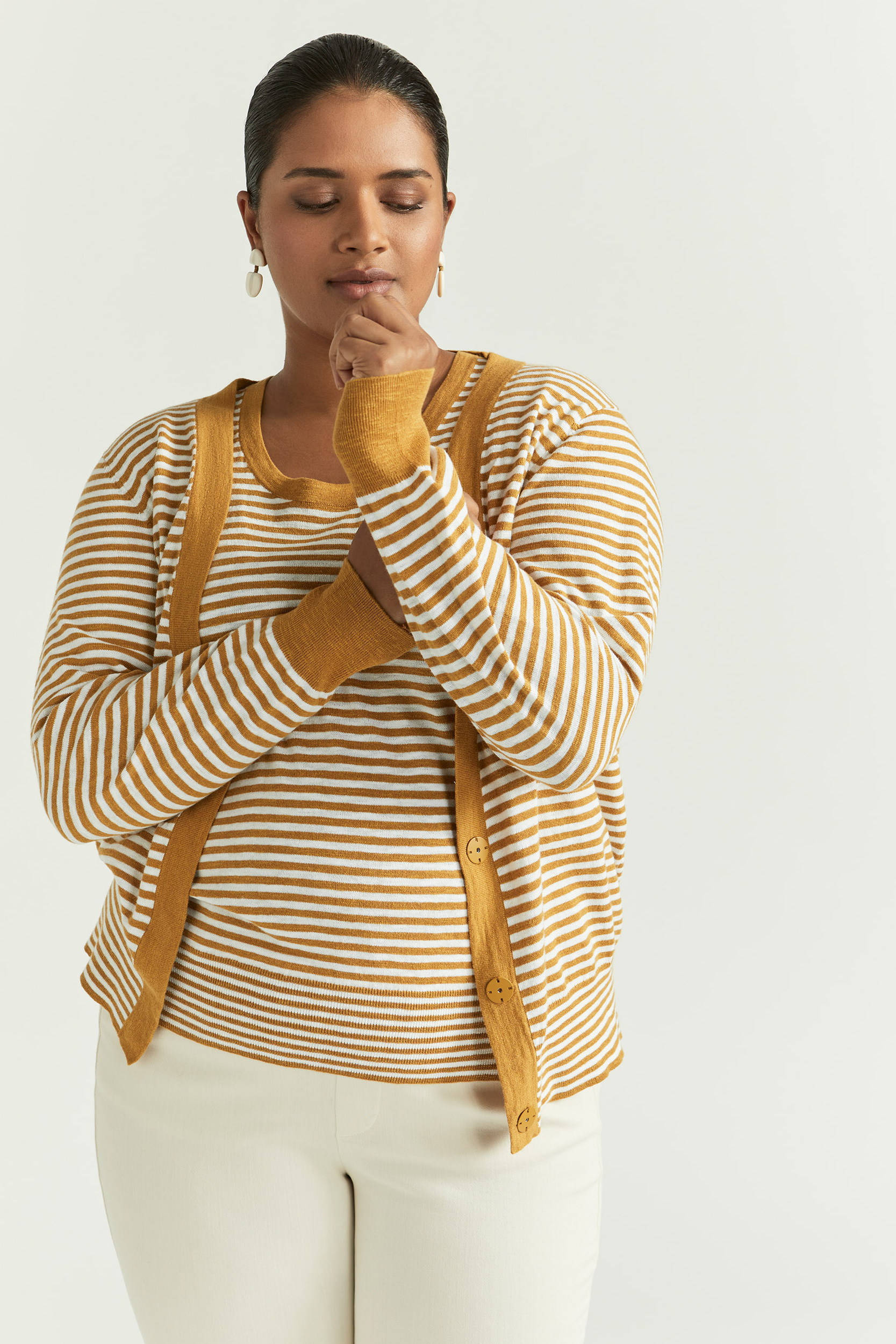 Gilet rayé en jersey