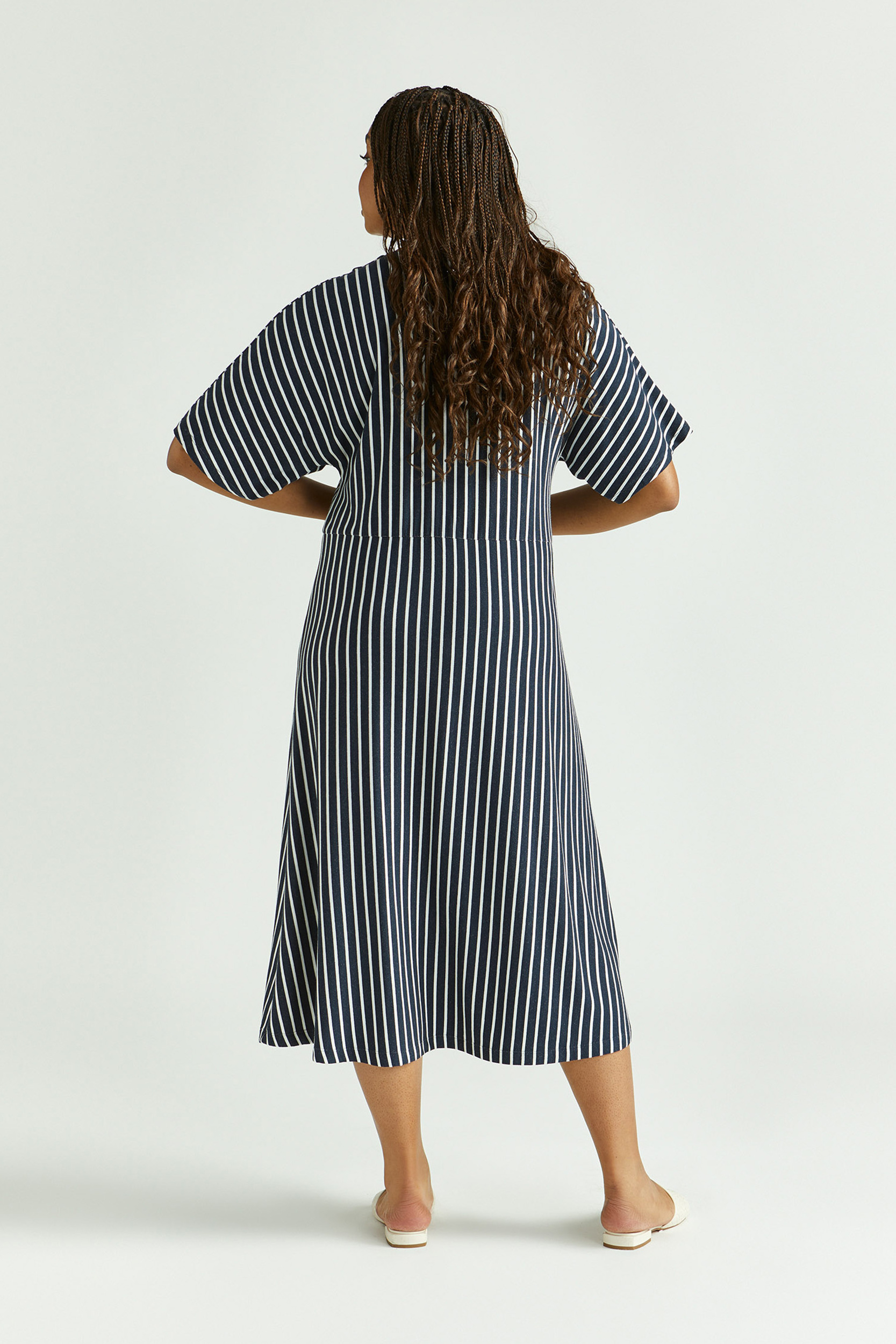 Robe rayée en jersey