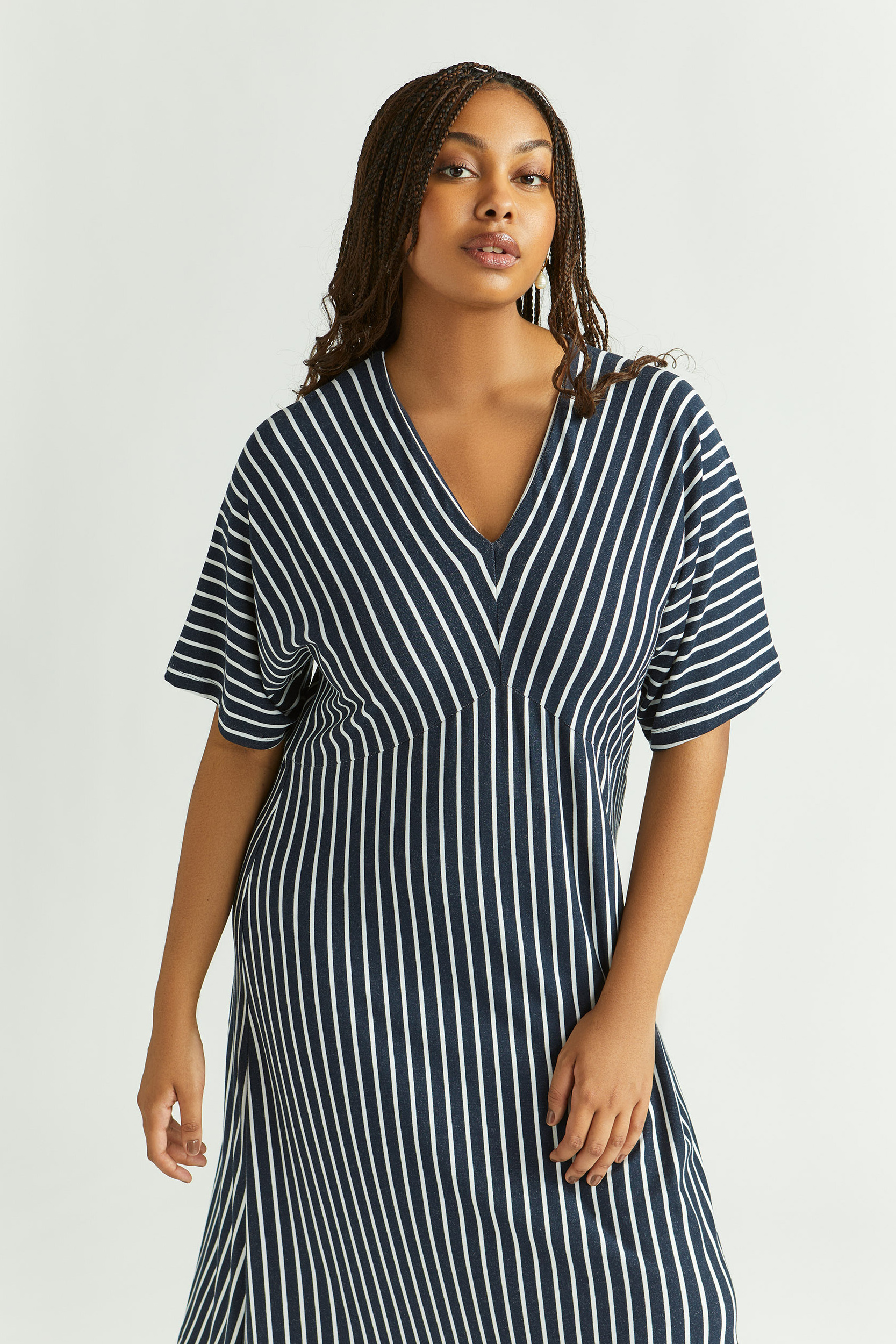 Robe rayée en jersey