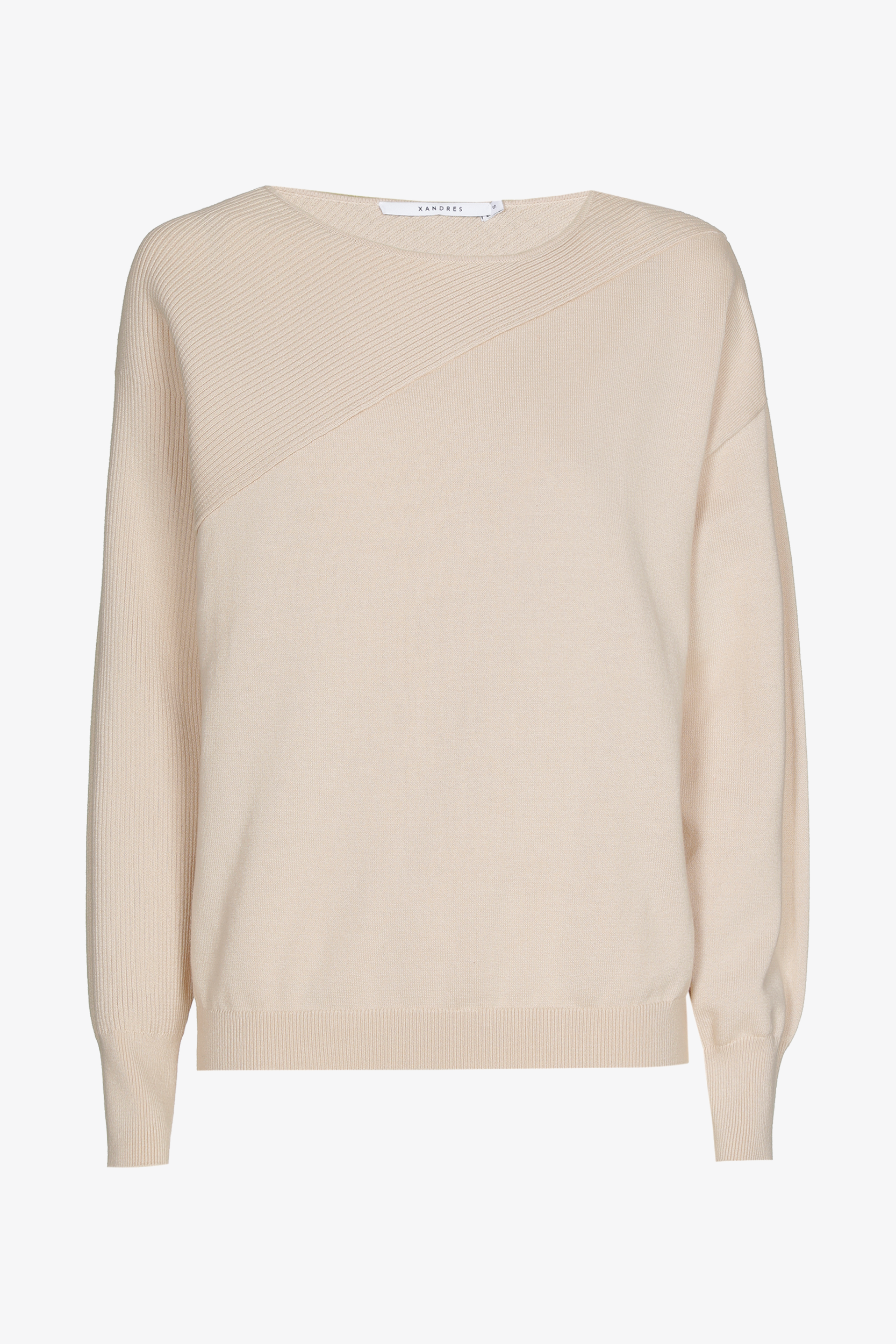 Trui met asymmetrisch ribdetail
