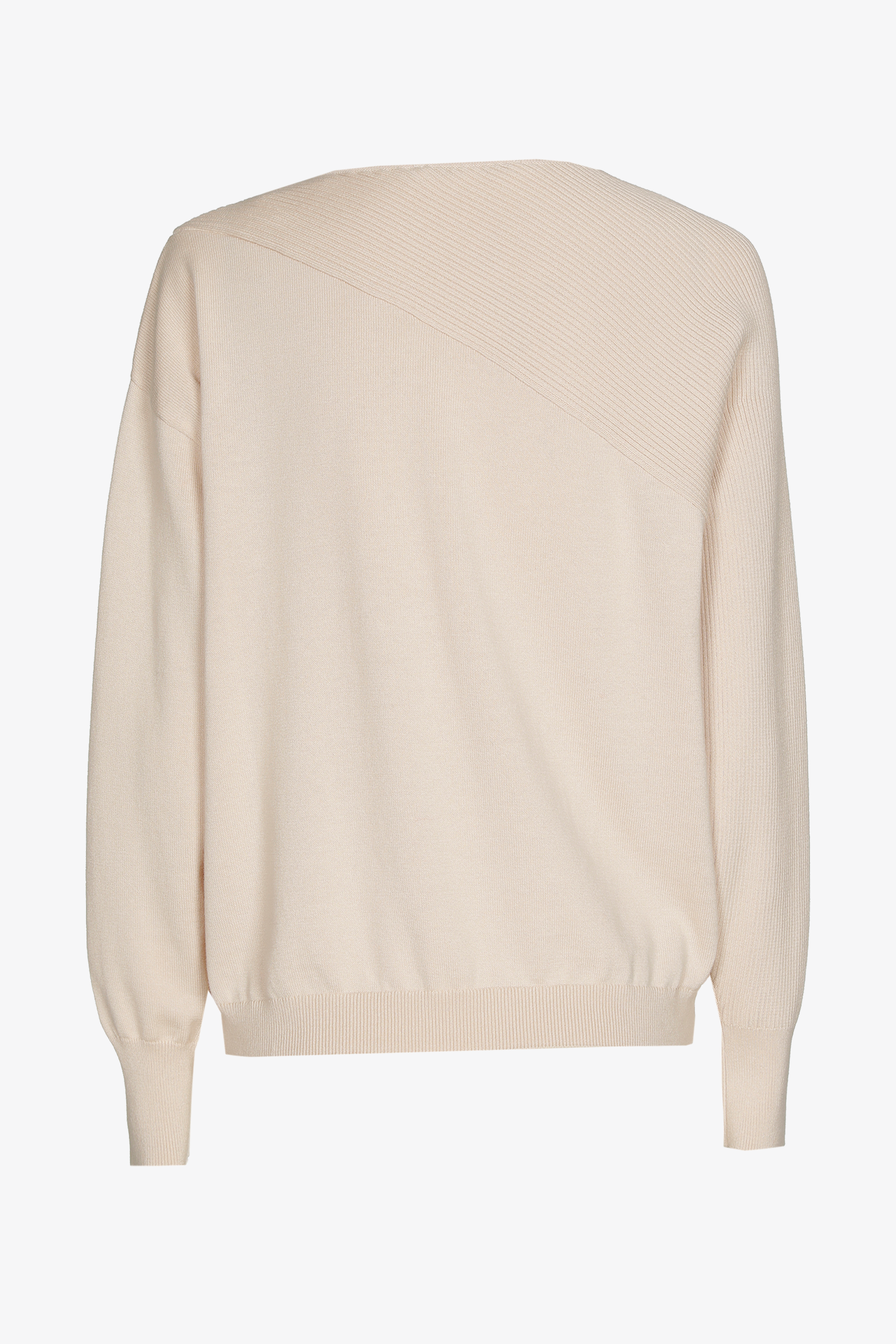 Trui met asymmetrisch ribdetail