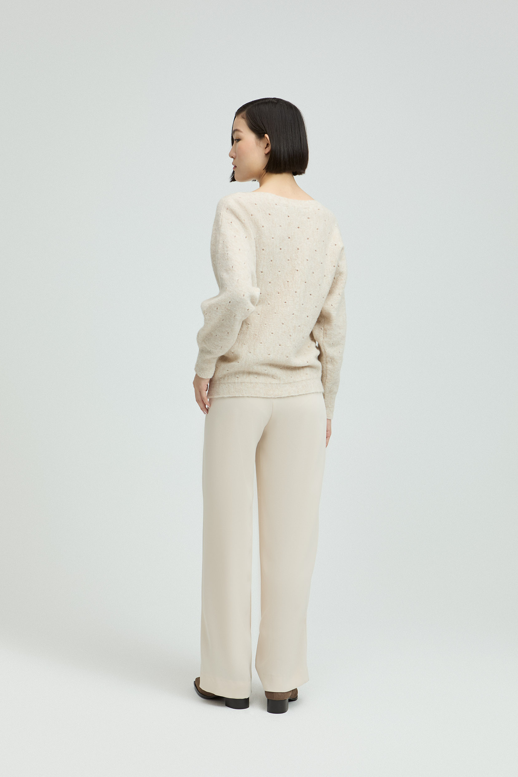Pullover aus Alpakawolle mit dezentem Muster