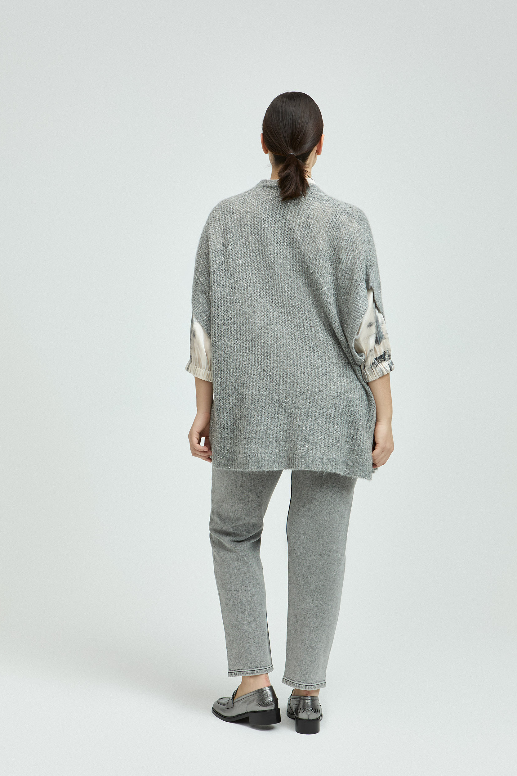 Cape gilet met korte mouwen 