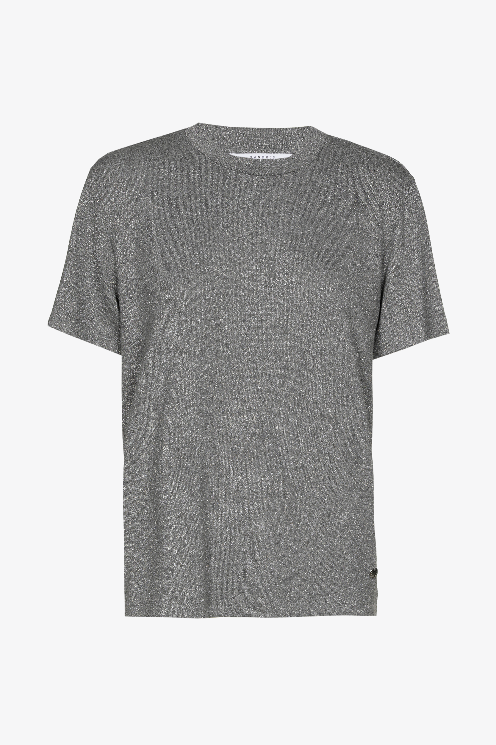 Lurex-T-Shirt mit Rundhalsausschnitt