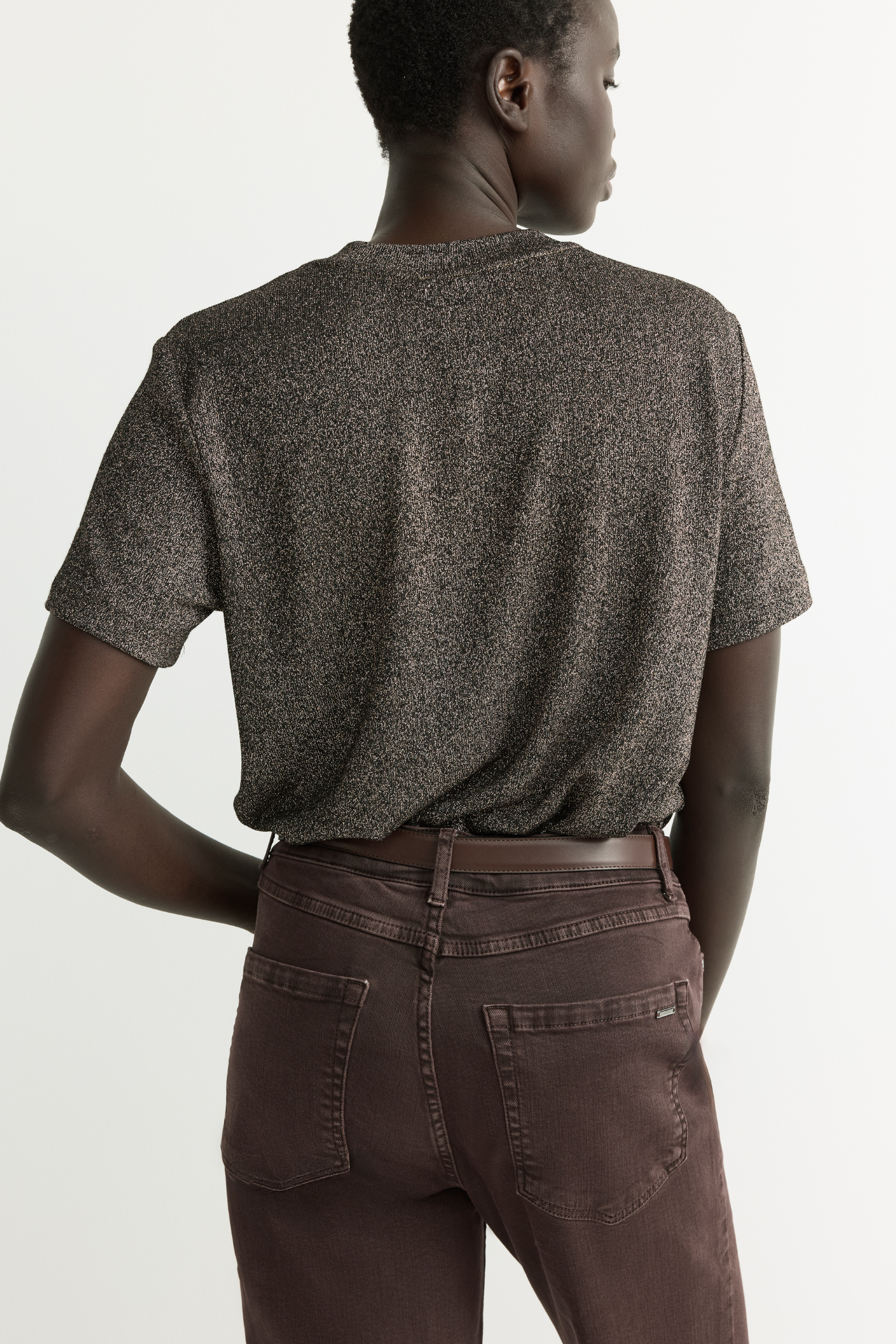 Lurex T-shirt met korte mouwen