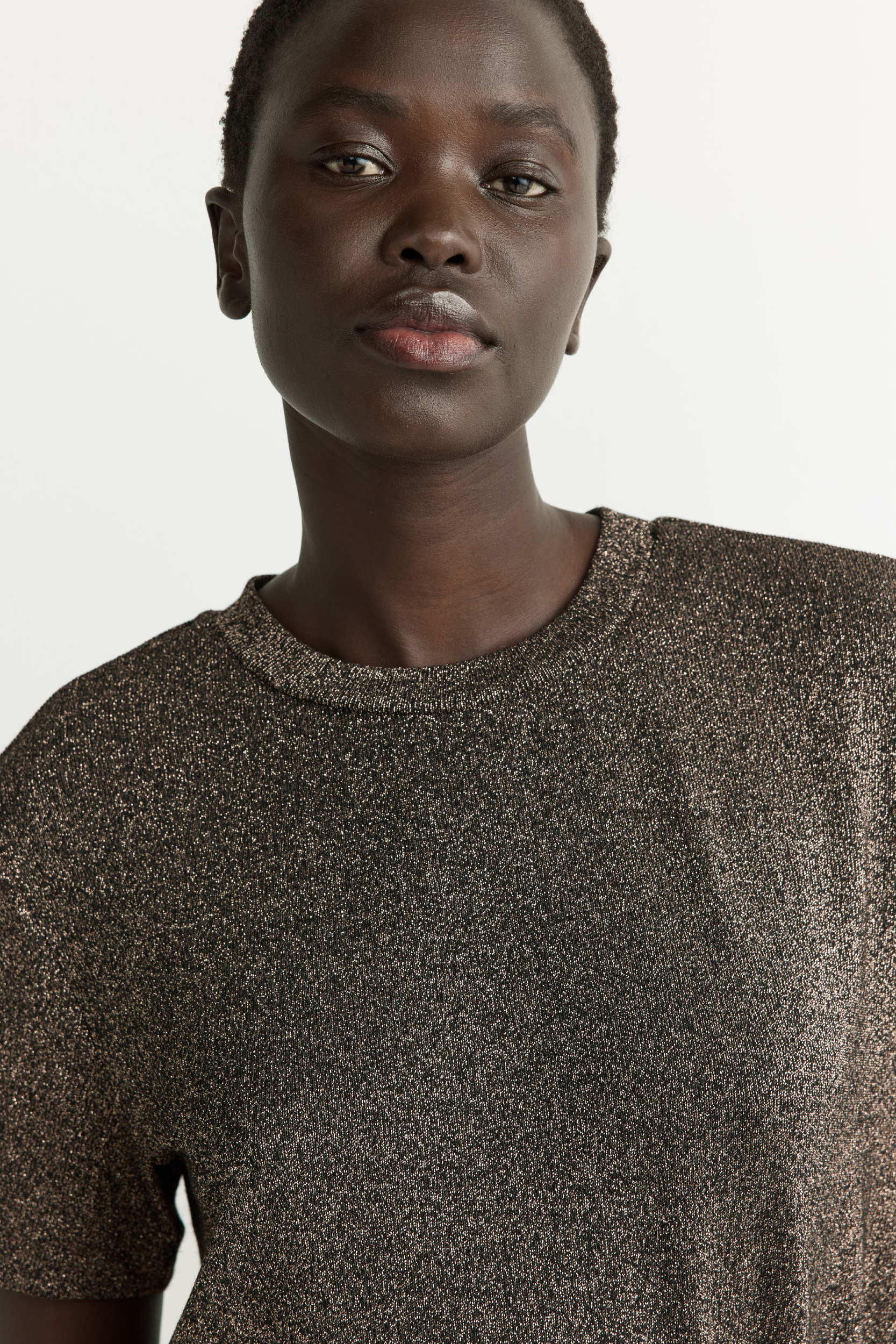 Lurex T-shirt met korte mouwen