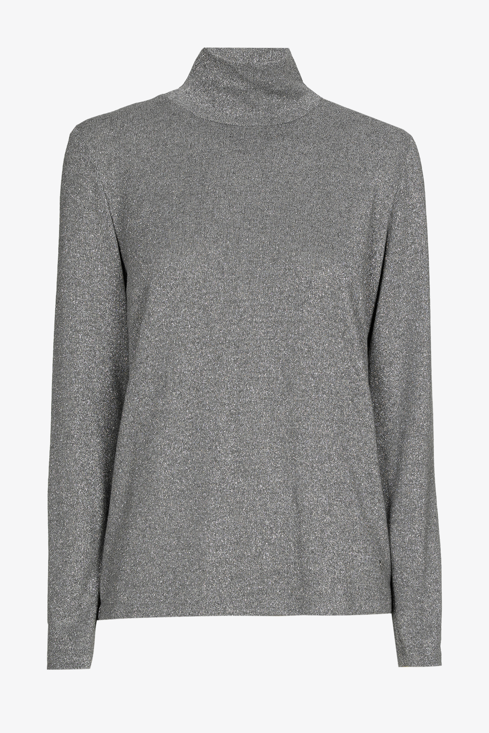 Lurex-T-Shirt mit Rollkragenpullover 