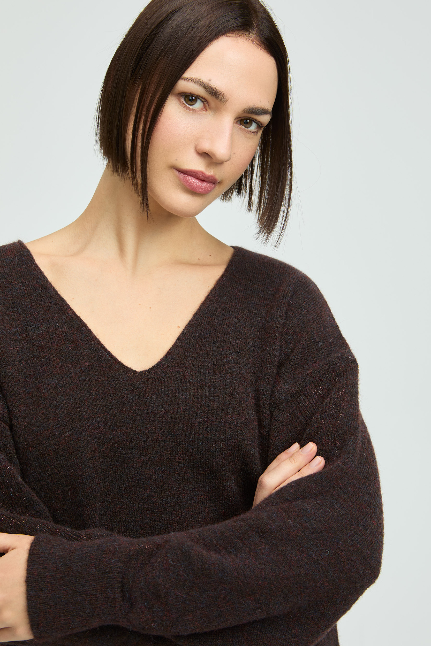 Lockerer Pullover mit V-Ausschnitt