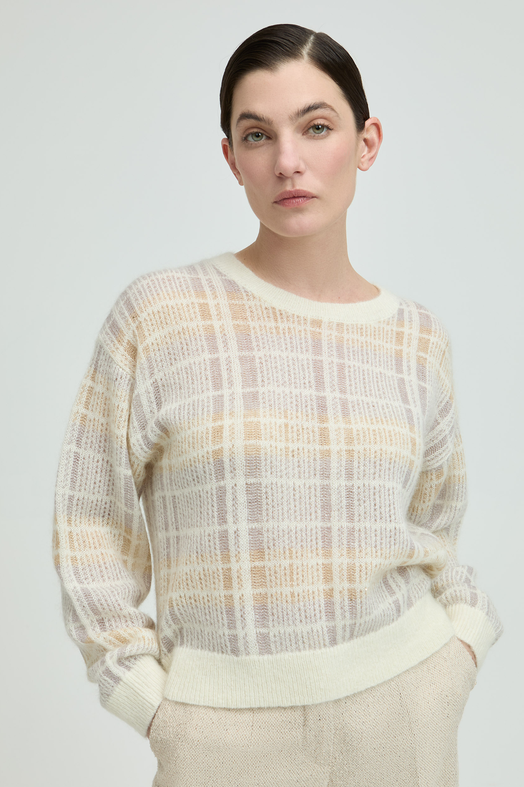 Gilet met ruitmotief