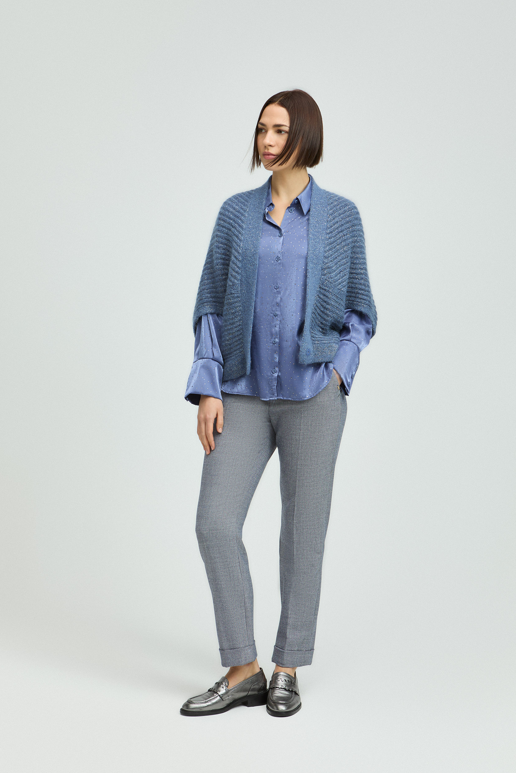 Losgebreide gilet met lurex
