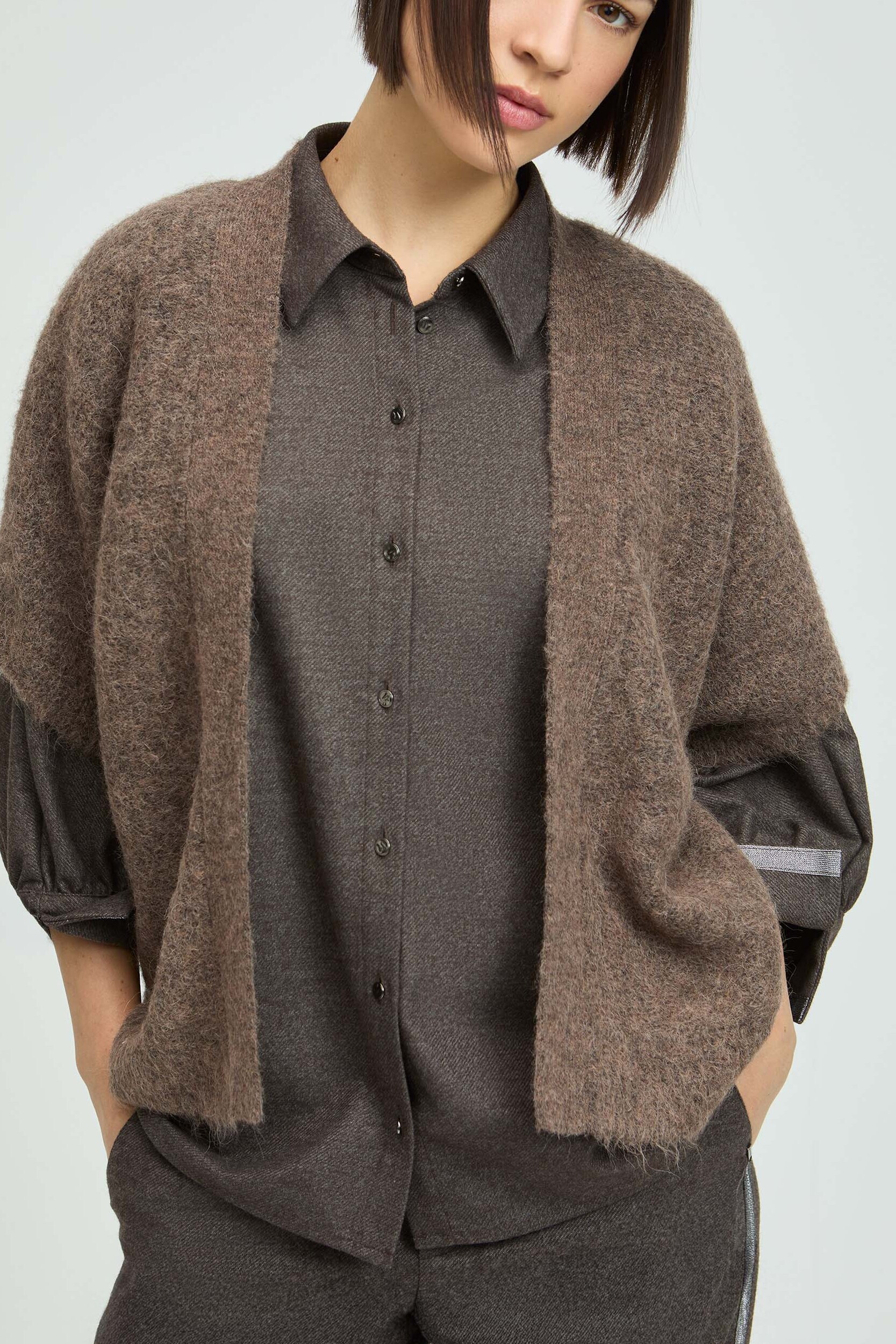 Wollen gilet met korte mouwen