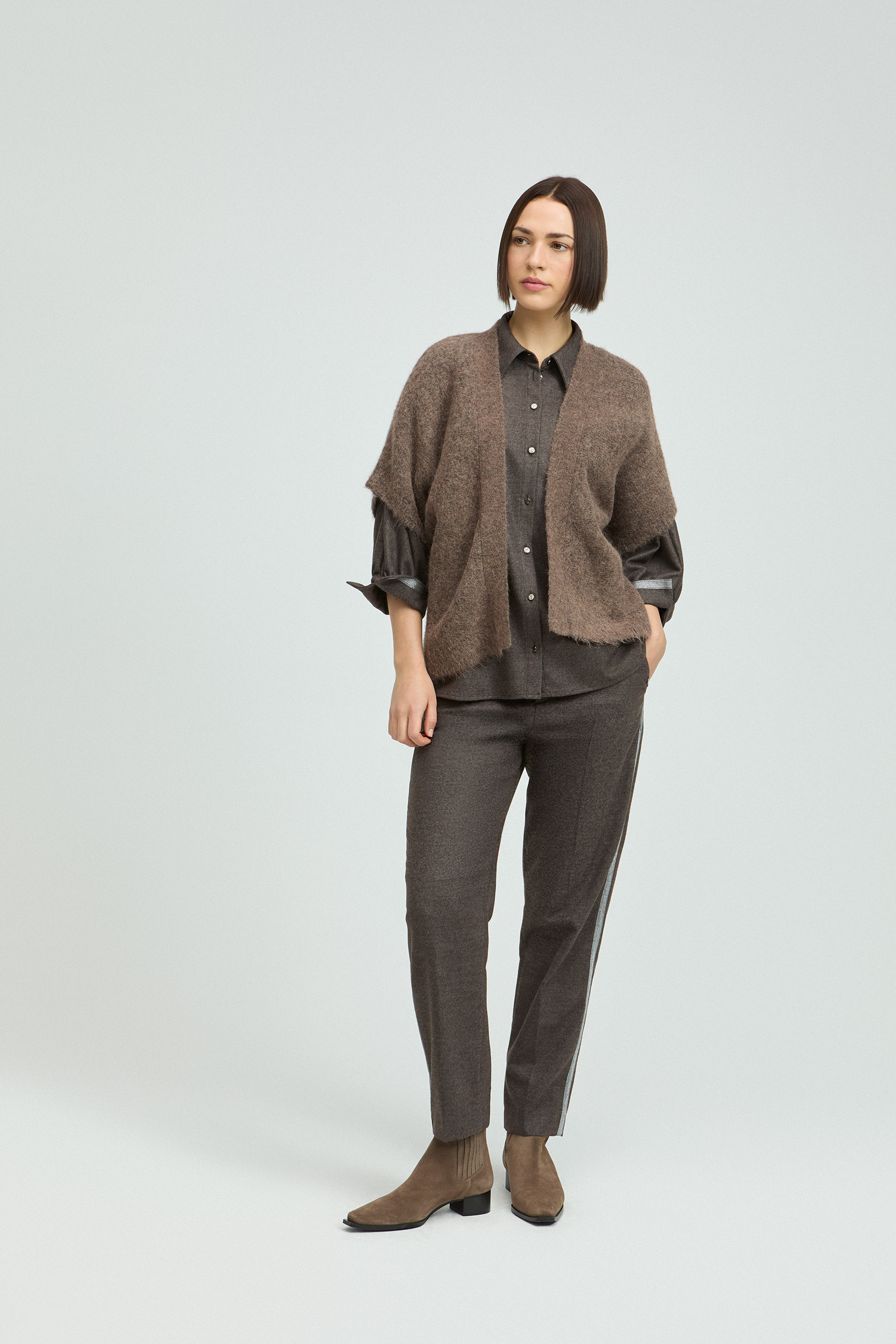 Wollen gilet met korte mouwen