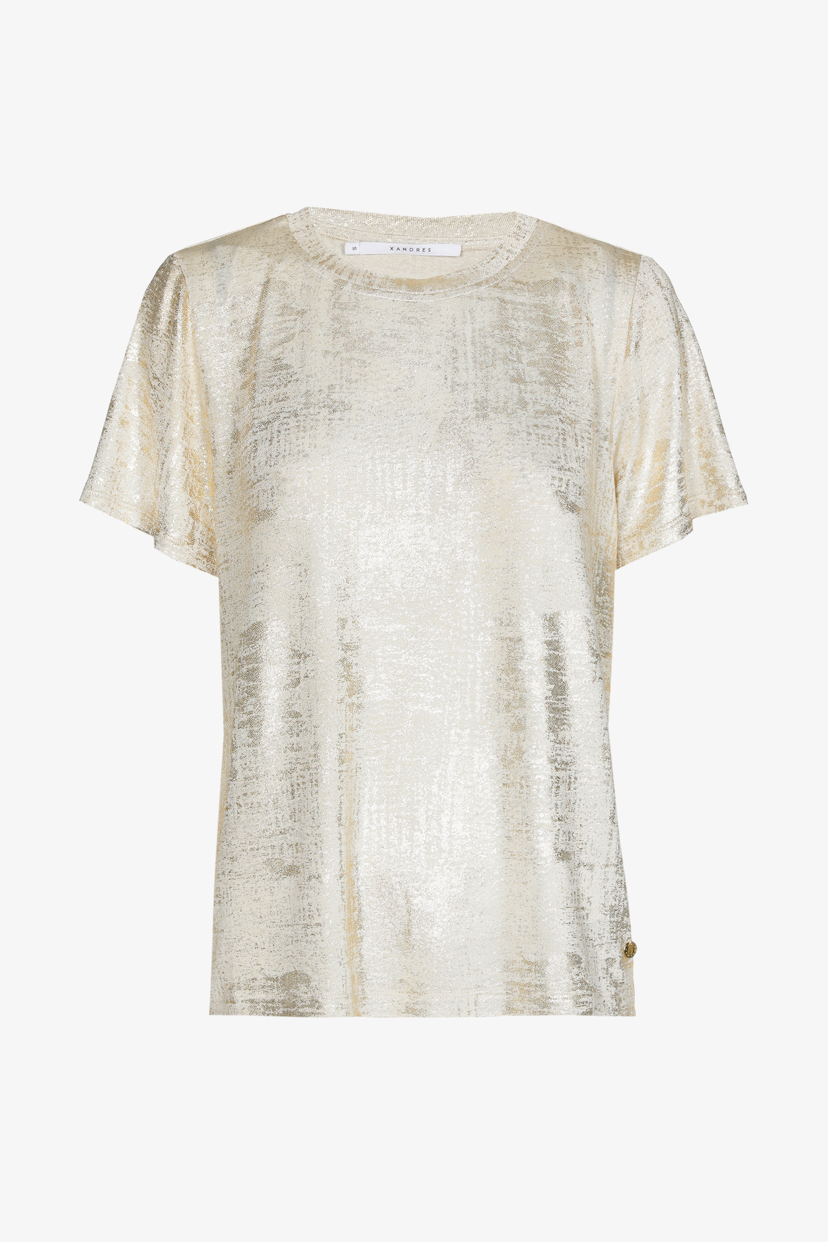 Coated T-shirt met ronde hals