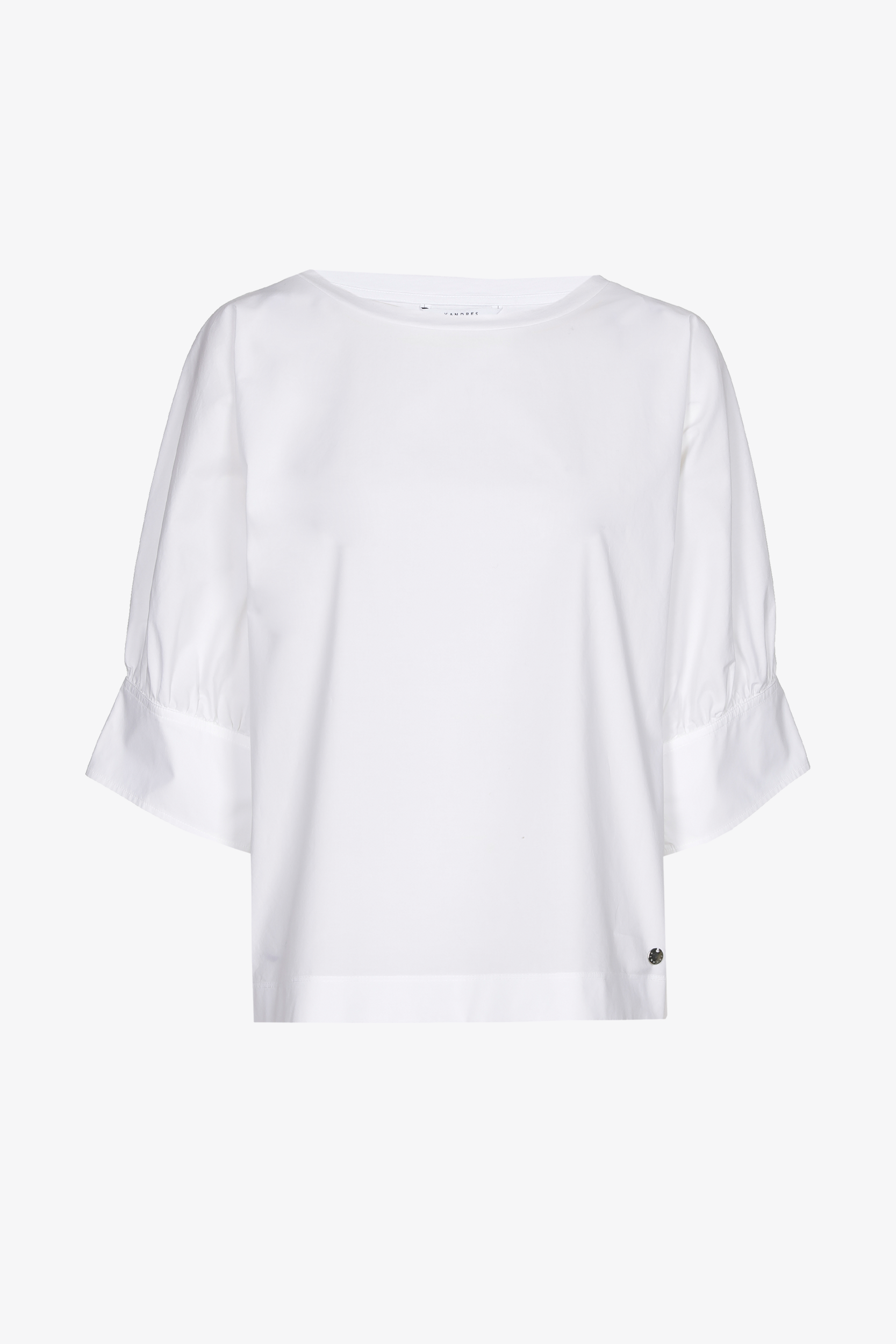 Bluse mit Rundhalsausschnitt aus Bio-Baumwolle
