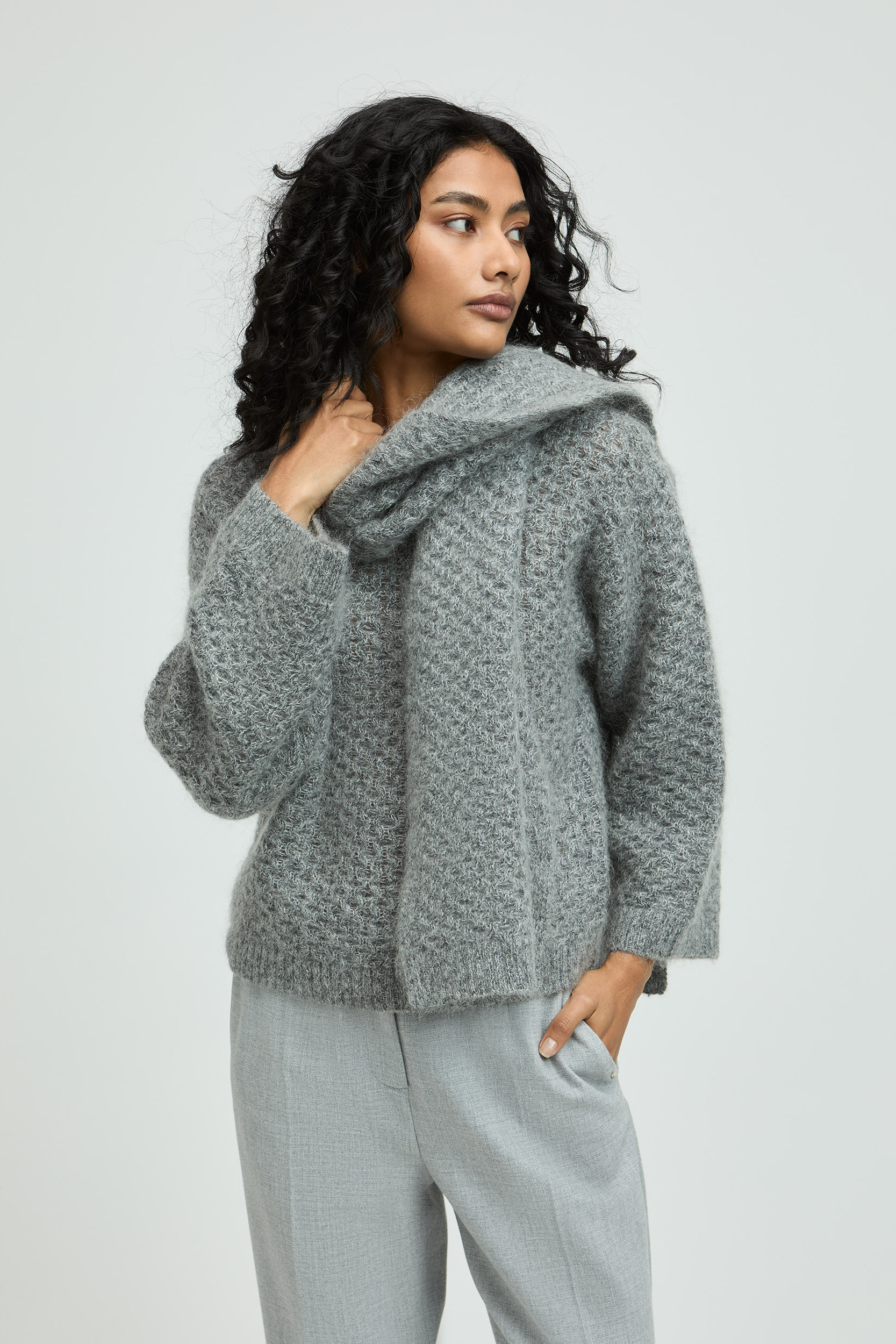 Gebreide pull met ronde hals 