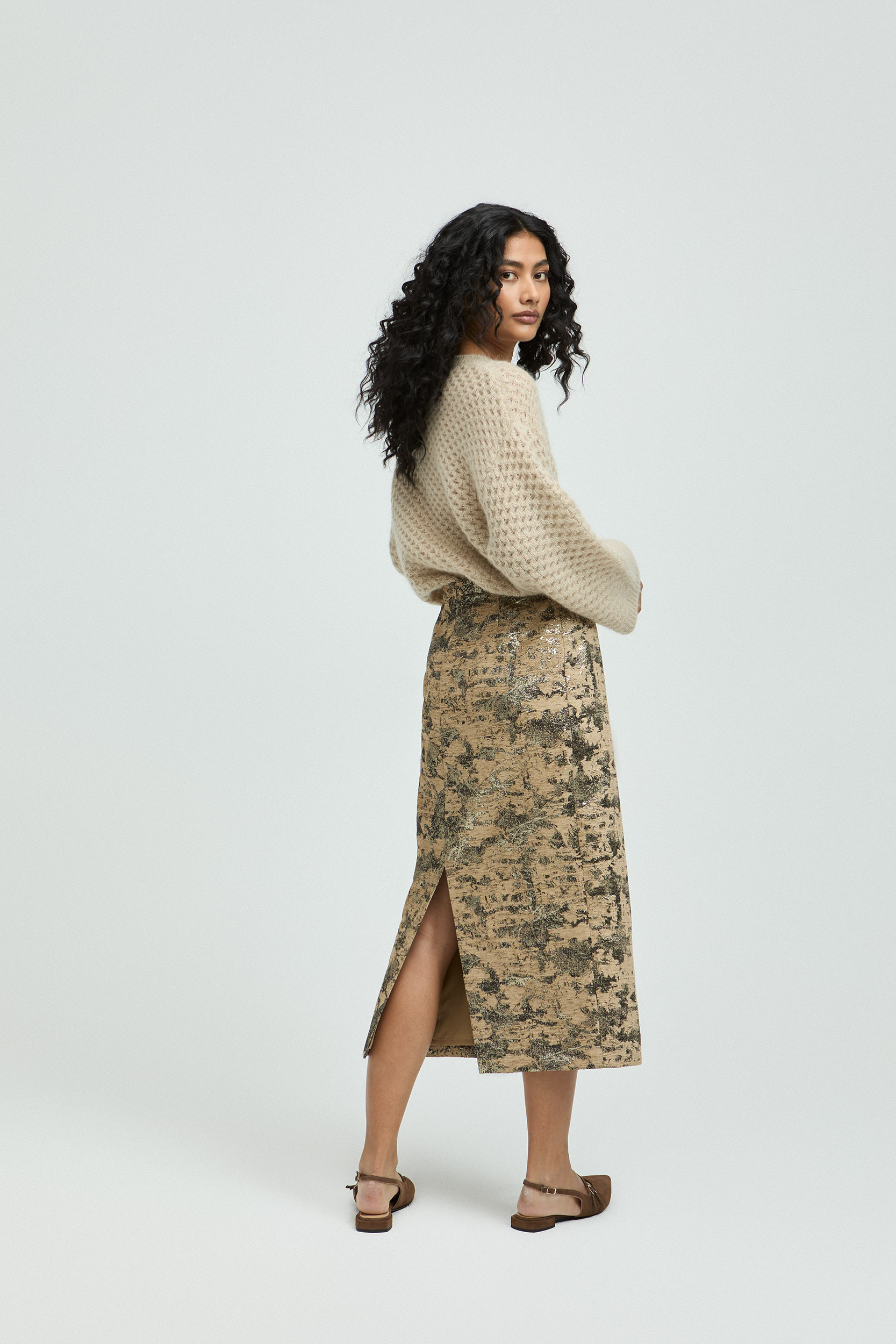 Gebreide pull met ronde hals 