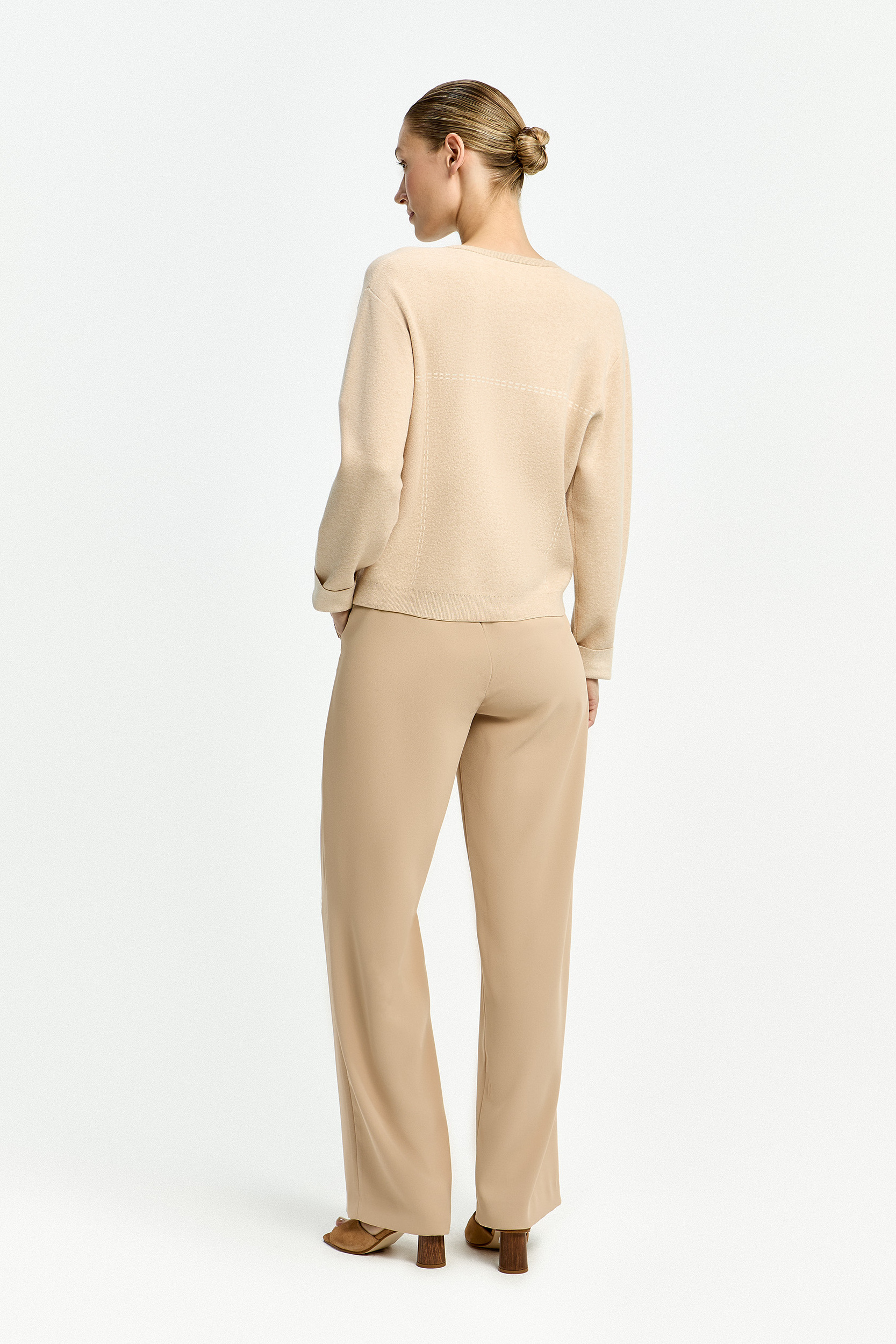 Cardigan met ingebreide stikdetails