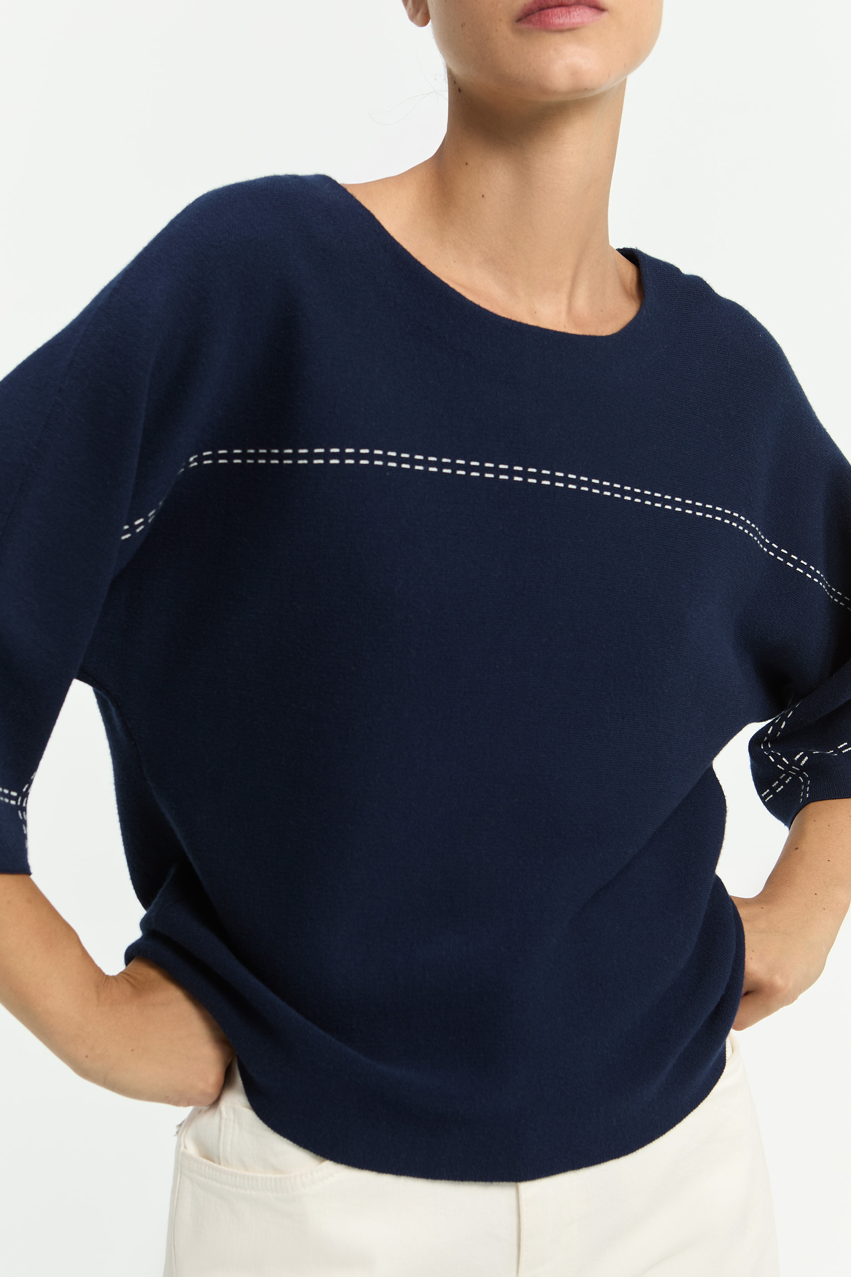 Sweater mit U-Boot-Ausschnitt