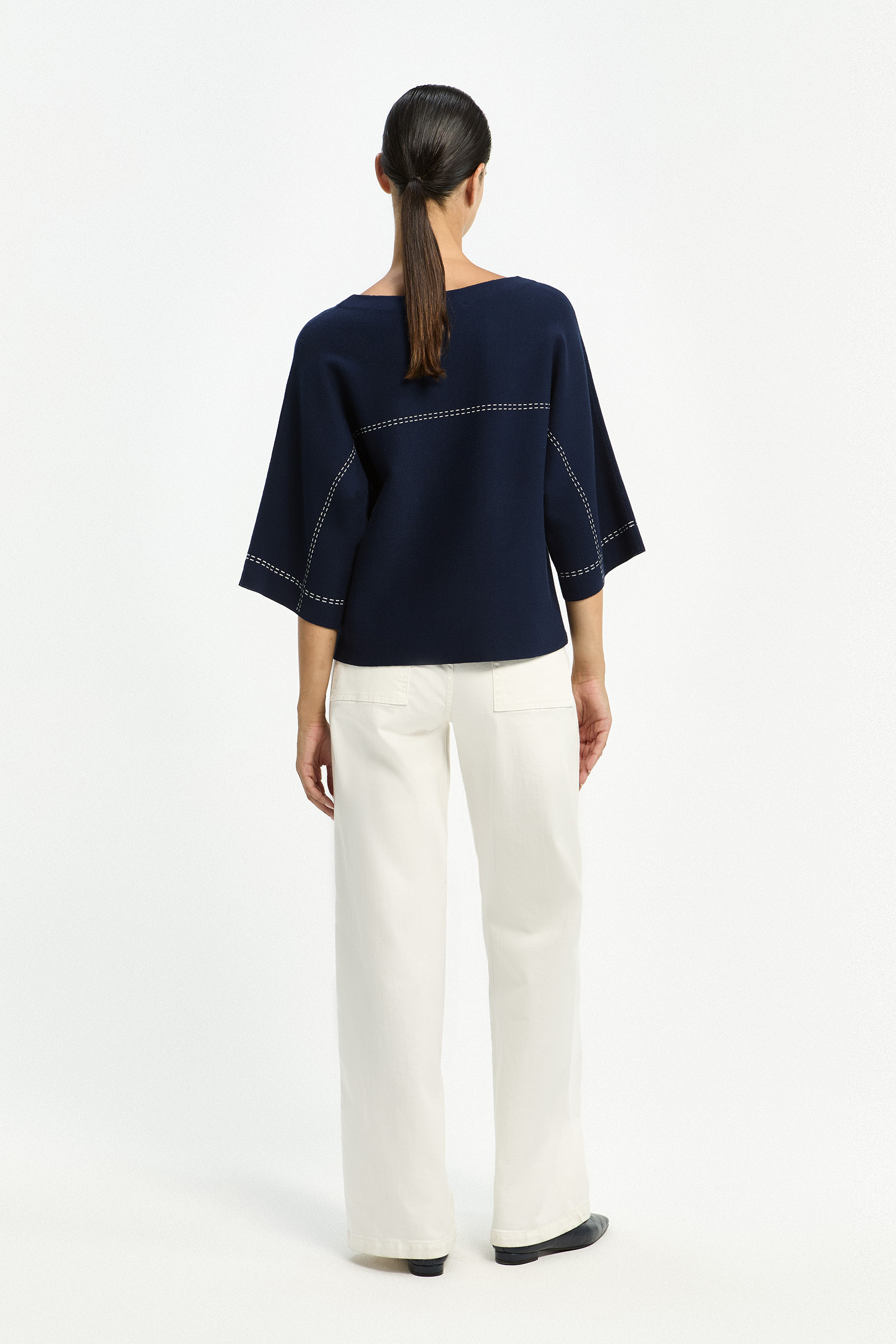 Sweater mit U-Boot-Ausschnitt