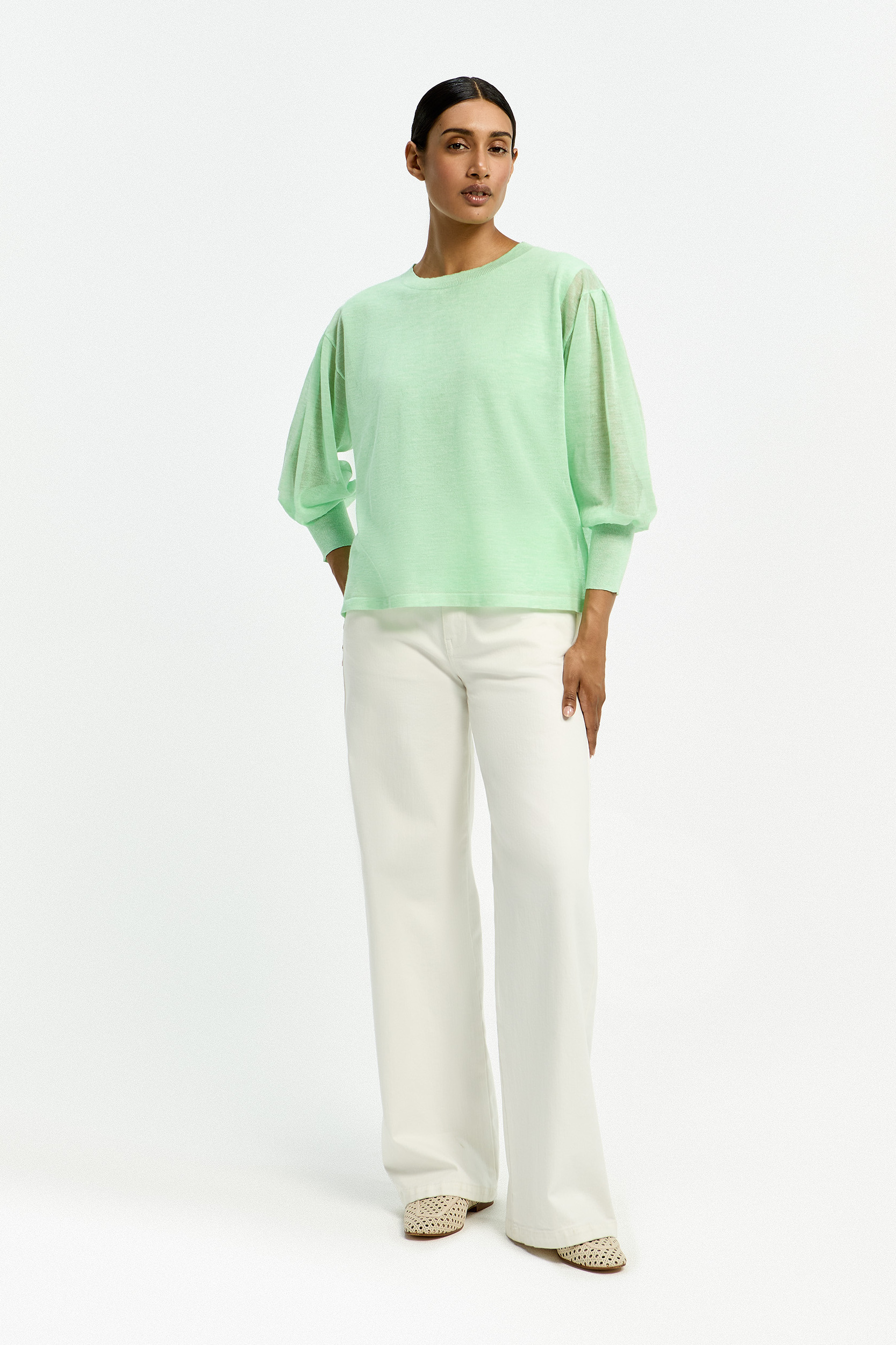 Pull avec manches et dos en organza